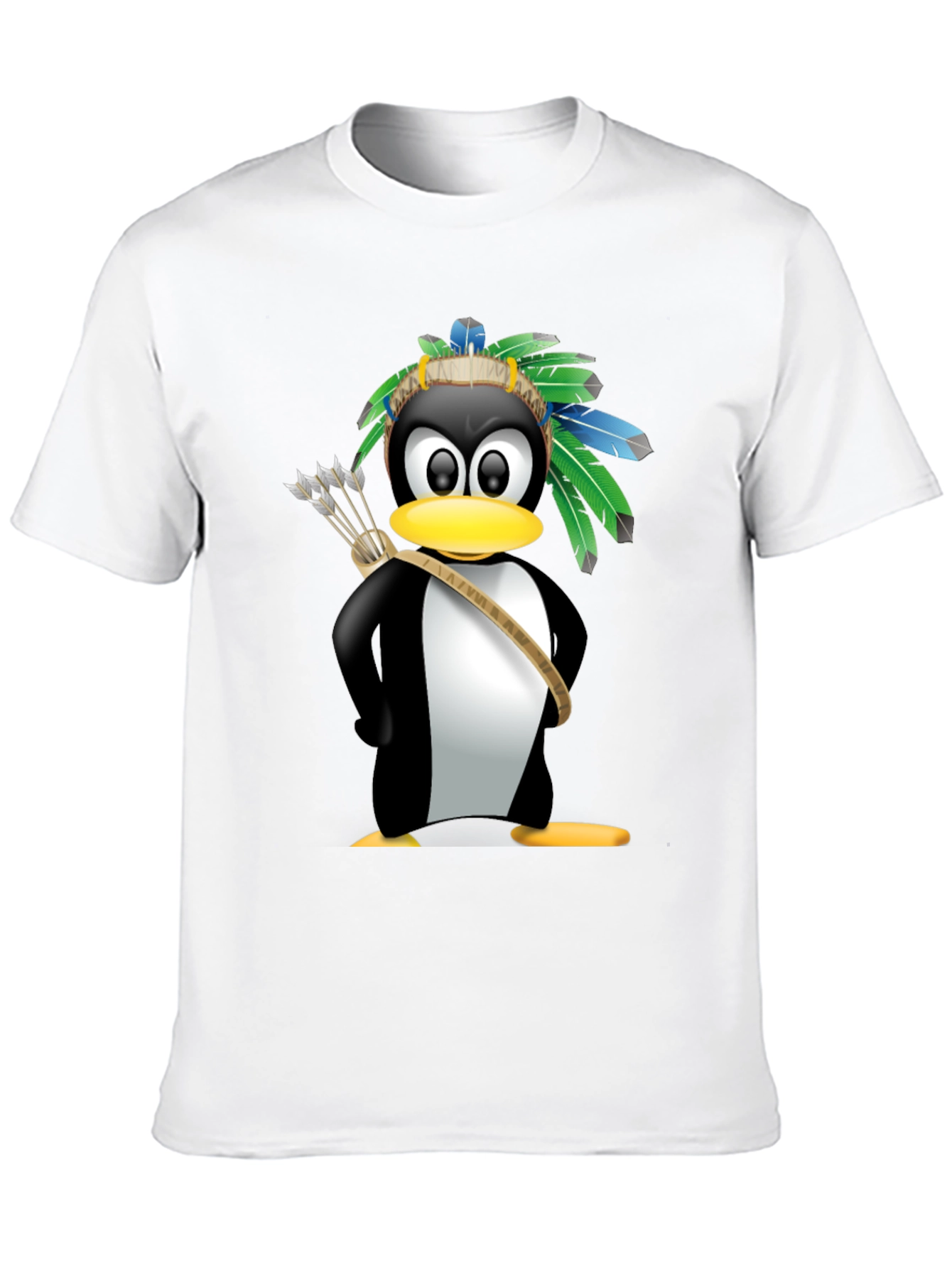 Native American Penguin Graphic Tee - Black