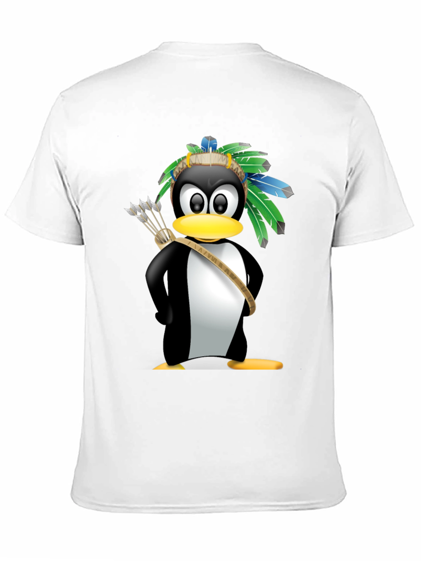 Native American Penguin Graphic Tee - Black
