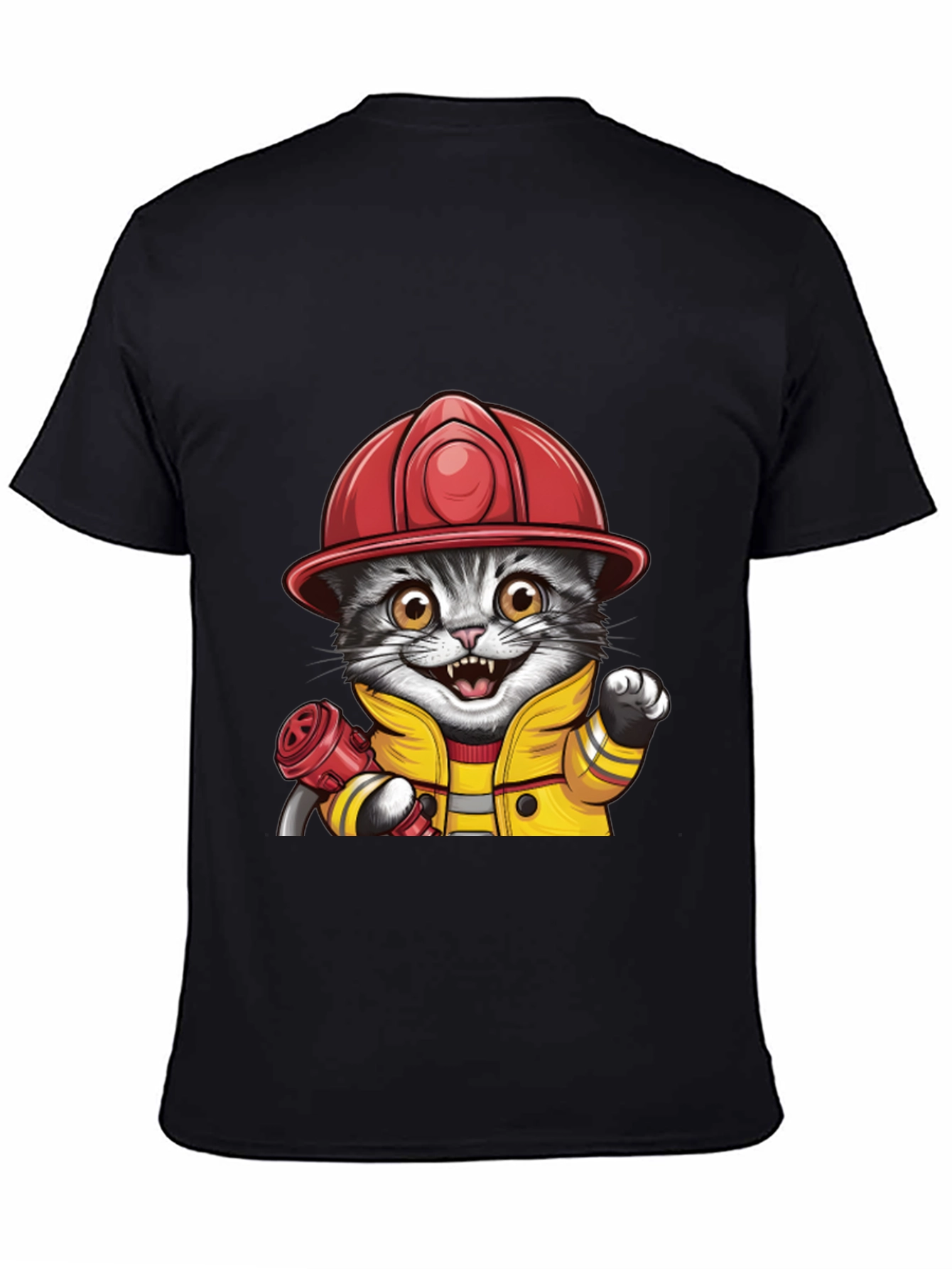 Firefighter Cat T-Shirt - Cute & Funny