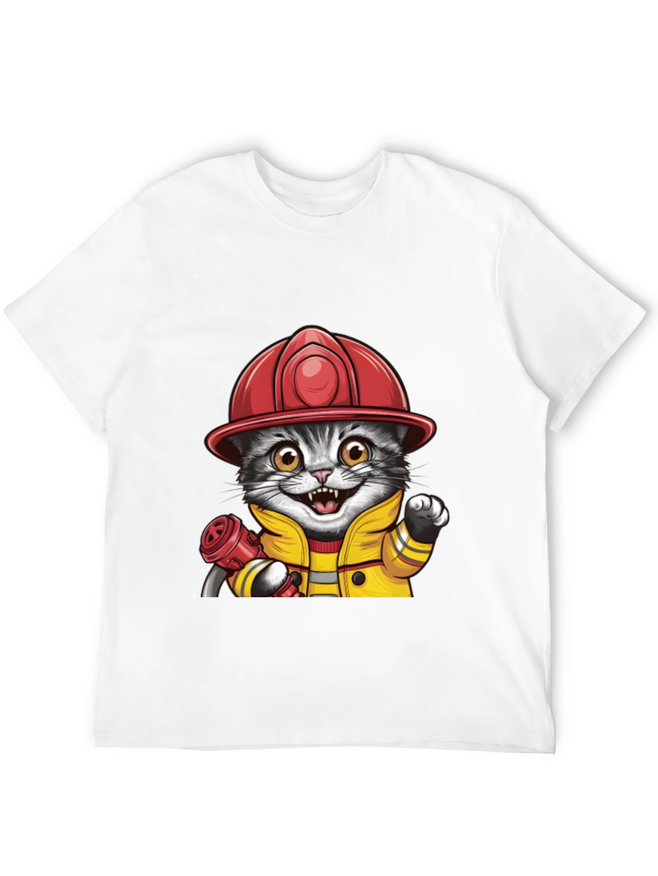 Firefighter Cat T-Shirt - Cute & Funny