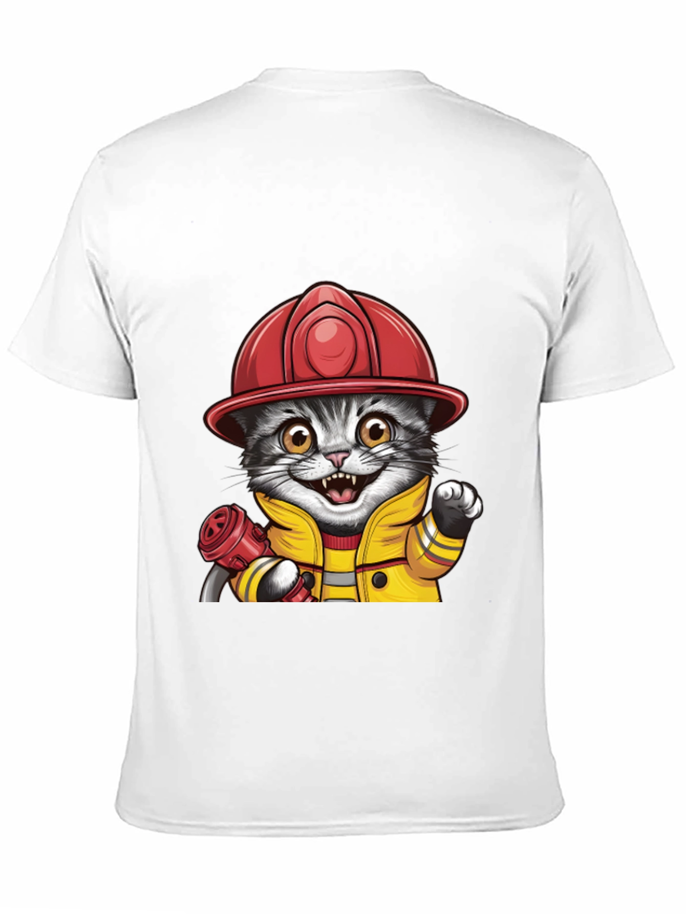 Firefighter Cat T-Shirt - Cute & Funny