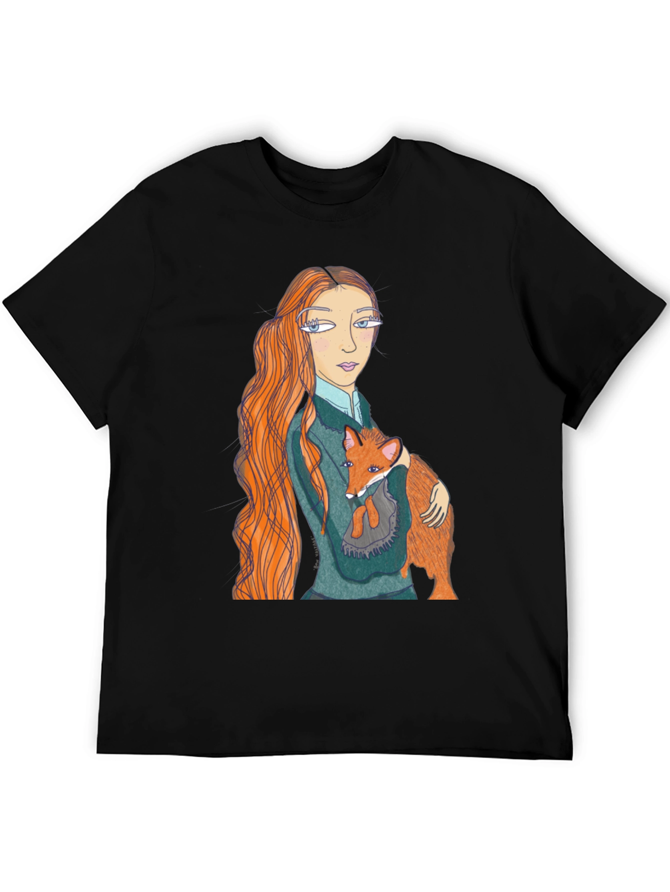 Girl and Fox Graphic Tee - Unique Design