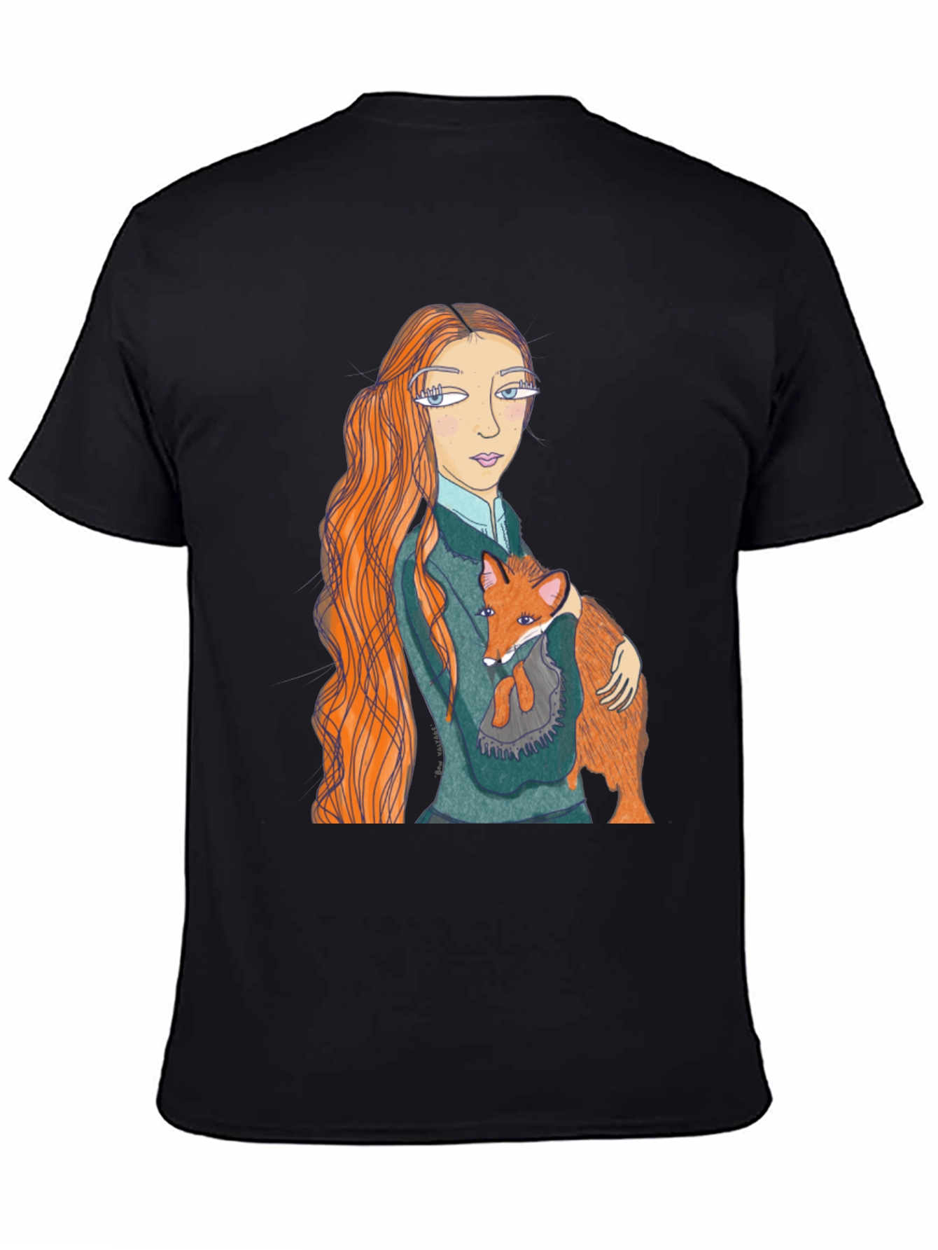 Girl and Fox Graphic Tee - Unique Design