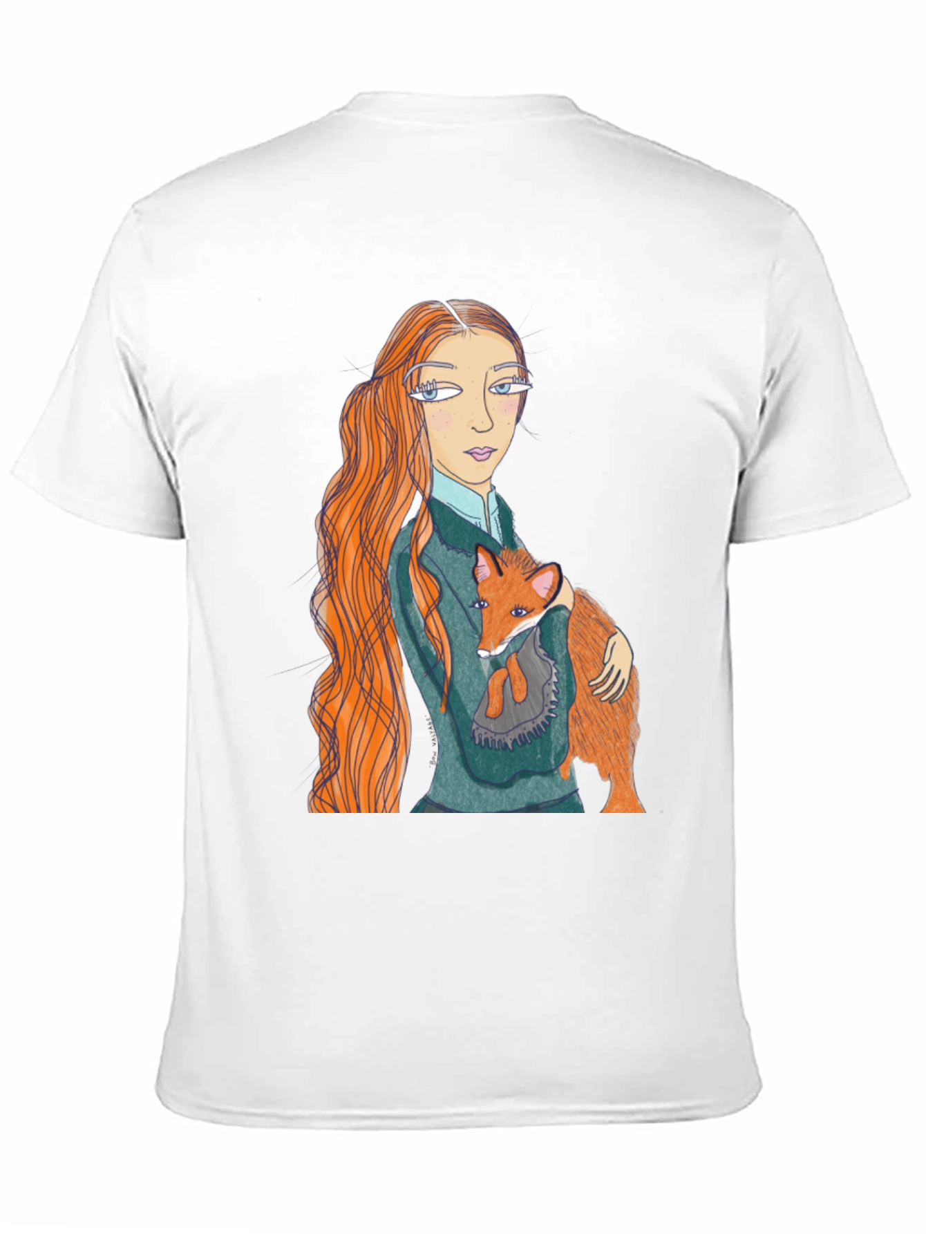 Girl and Fox Graphic Tee - Unique Design
