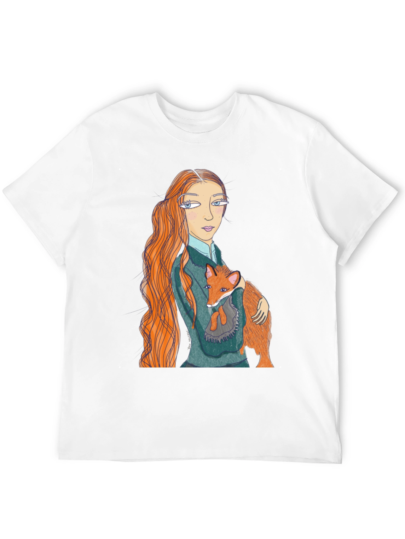 Girl and Fox Graphic Tee - Unique Design