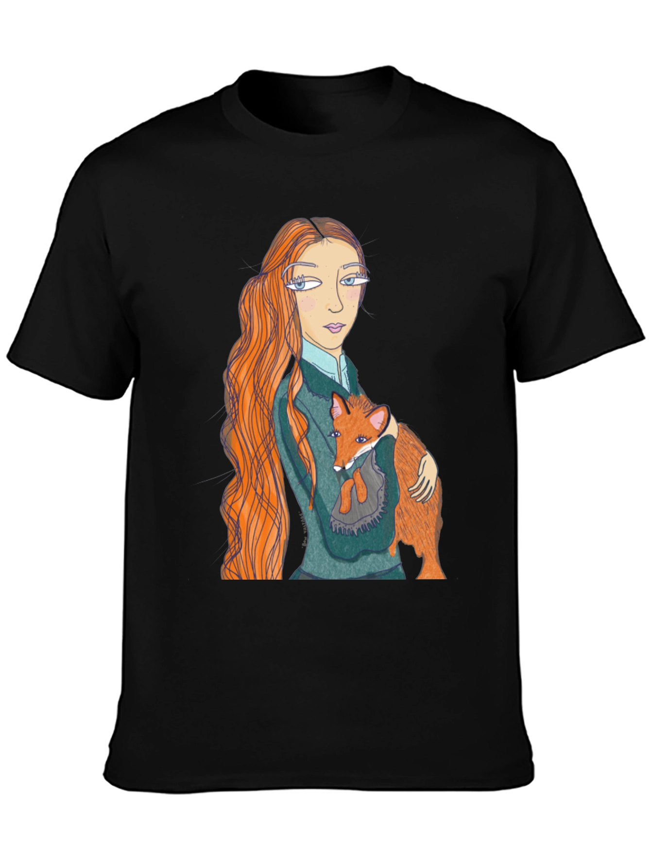 Girl and Fox Graphic Tee - Unique Design