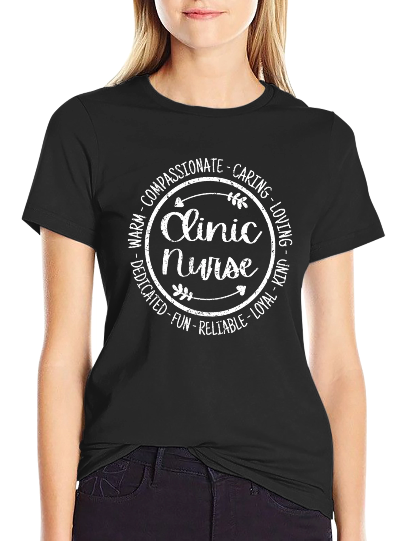 Clinic Nurse T-Shirt - Compassionate Caring Gift