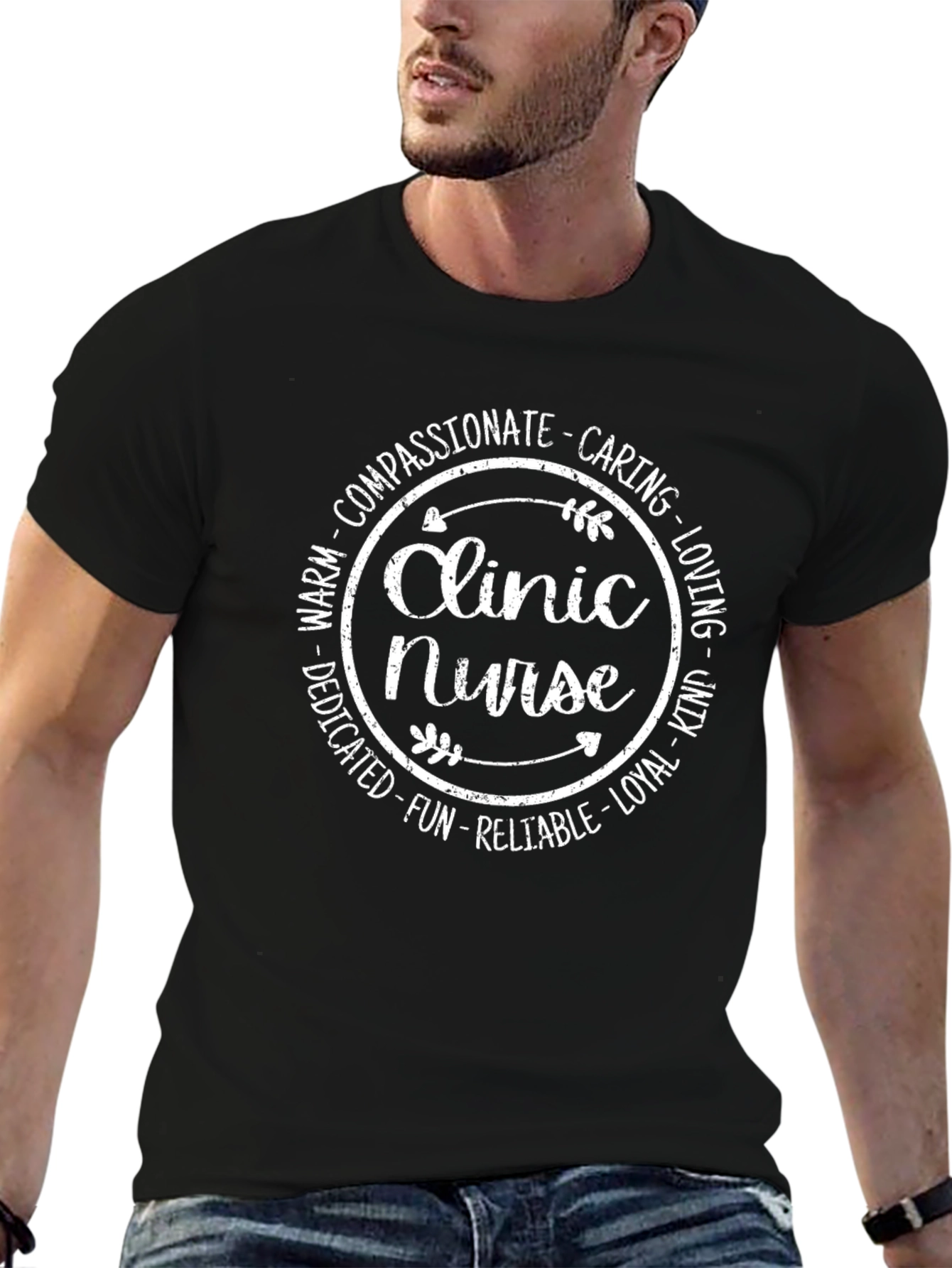 Clinic Nurse T-Shirt - Compassionate Caring Gift