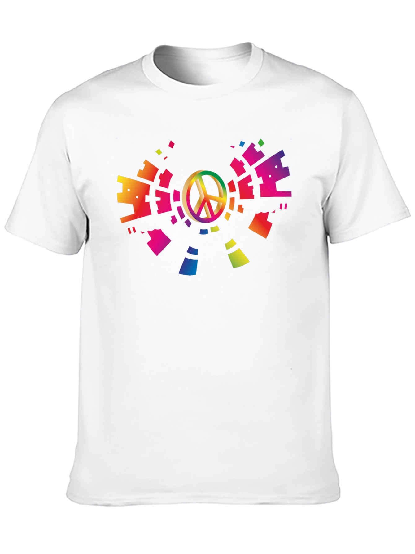 Peace Sign Rainbow Graphic T-Shirt