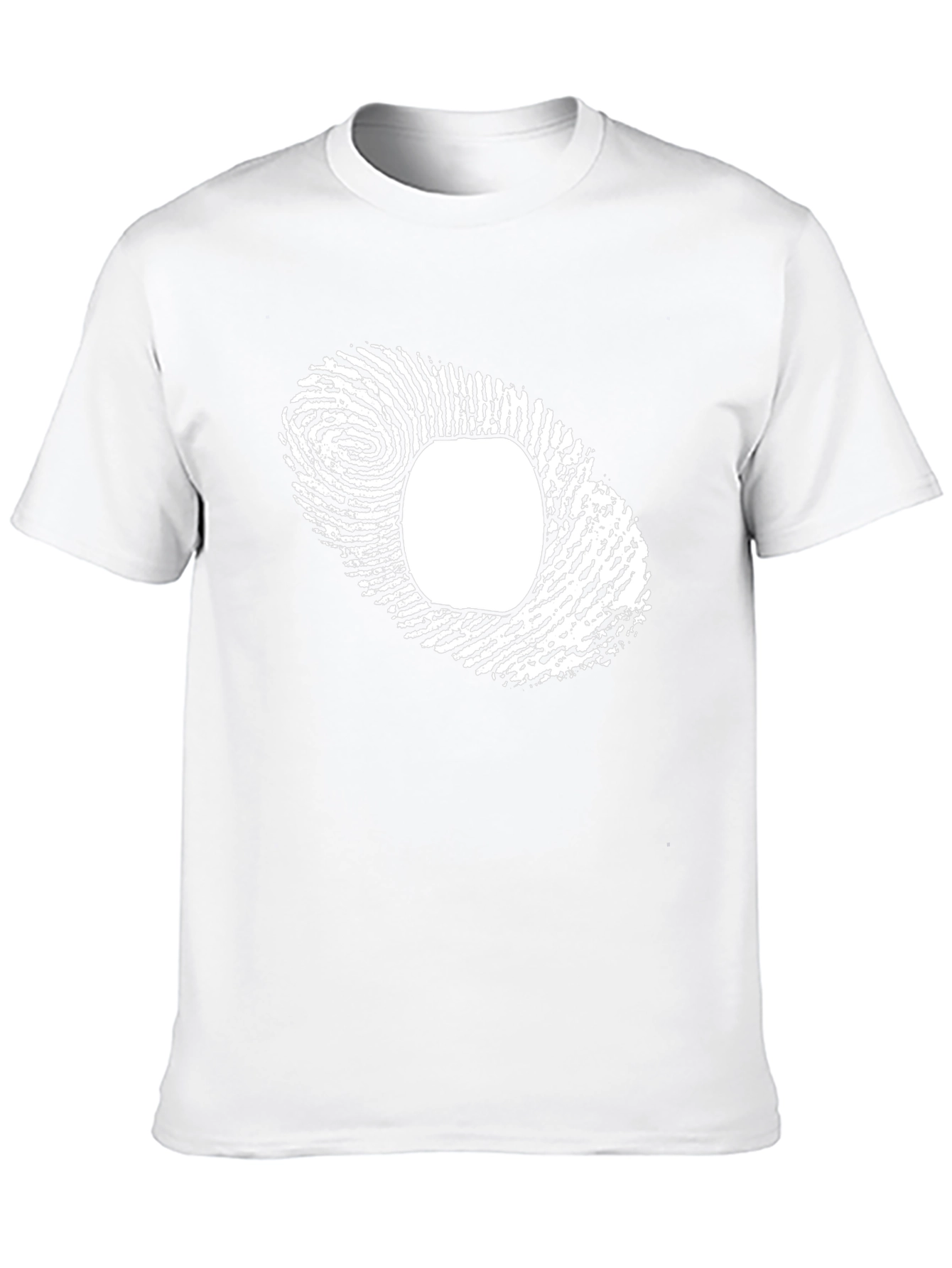 Unique Fingerprint Graphic Tee - Black Cotton Blend
