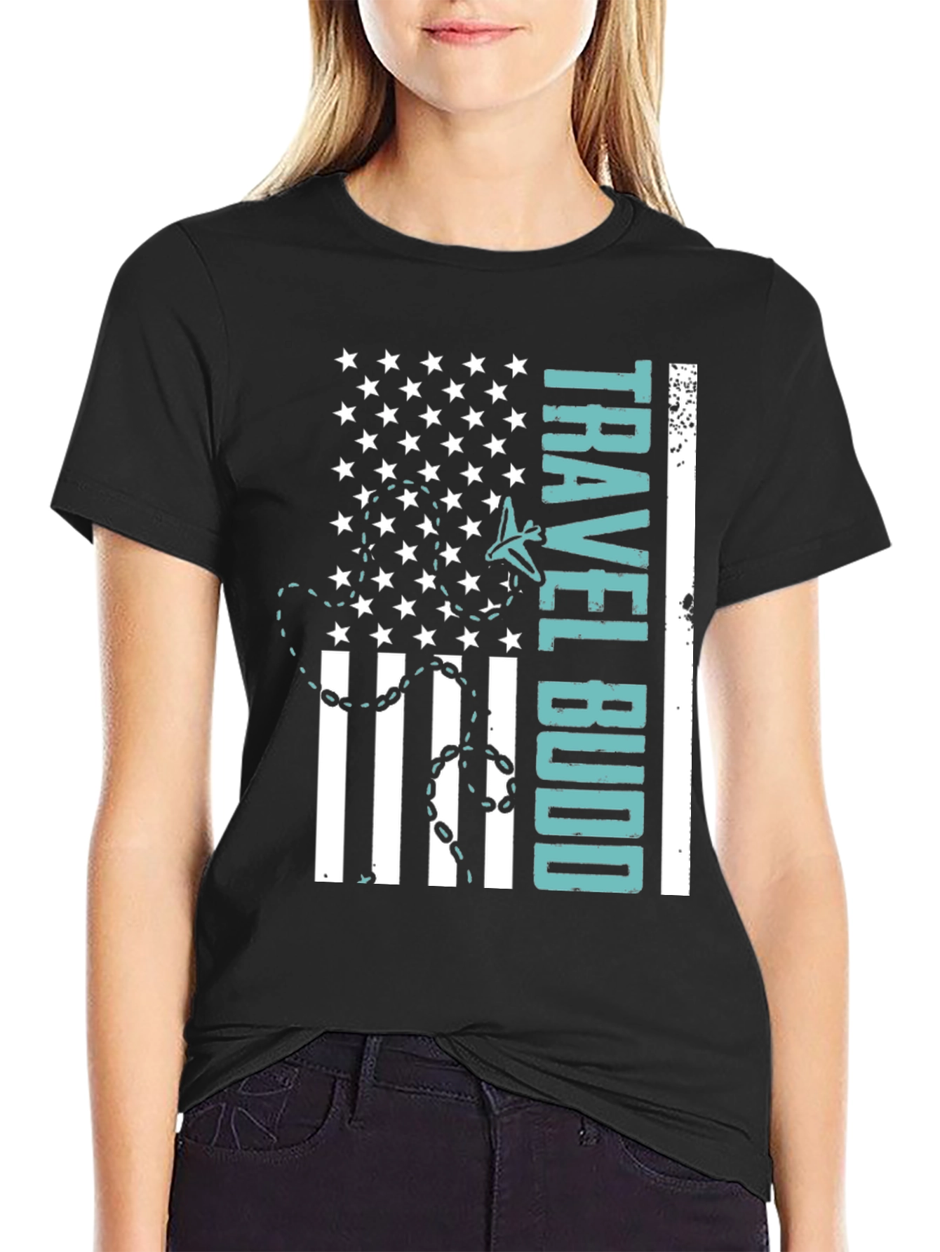 Travel Budd T-Shirt - American Flag Design