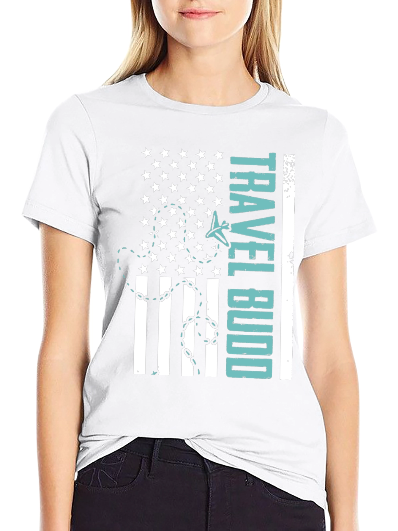 Travel Budd T-Shirt - American Flag Design