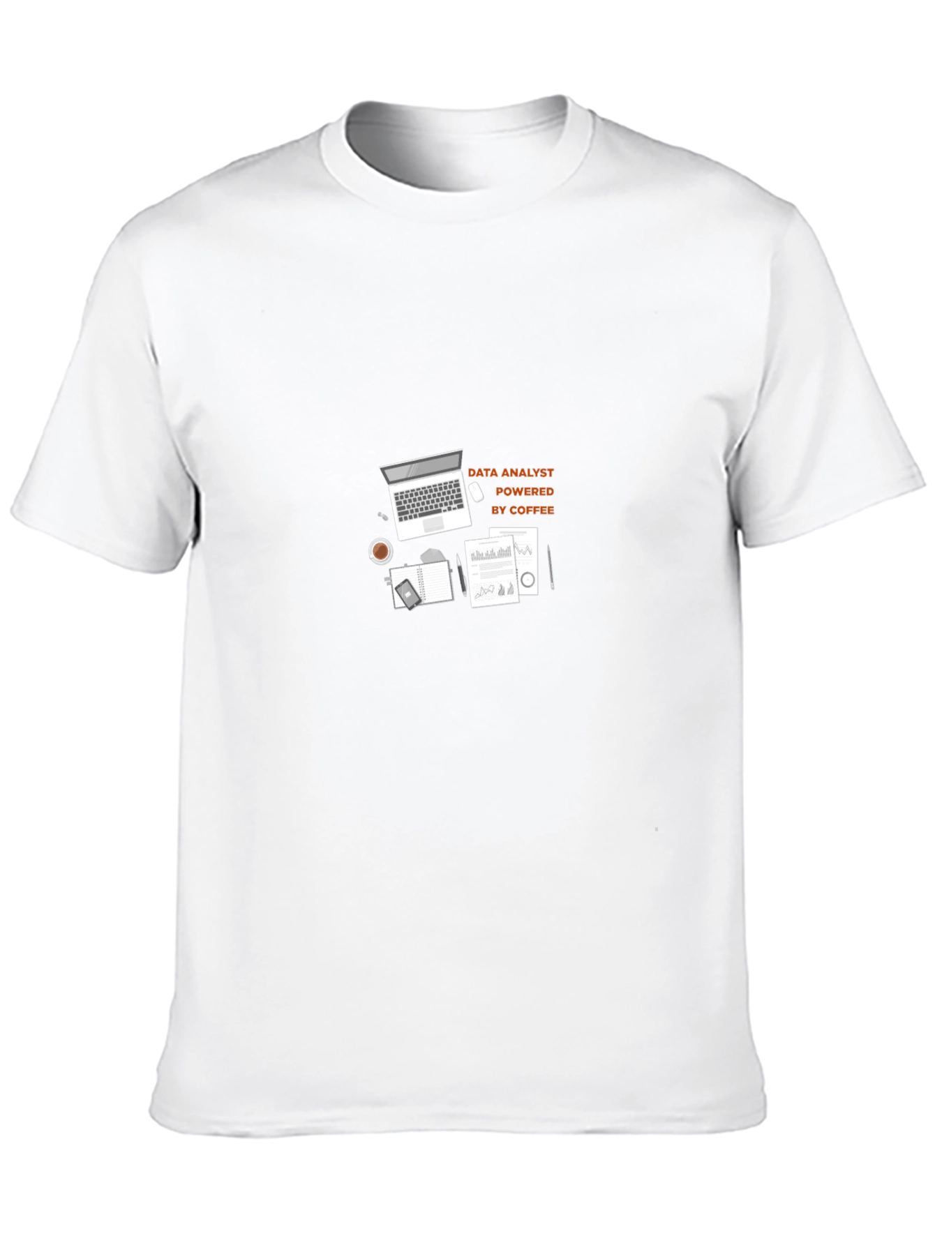 Data Analyst Powered by Coffee Black T-Shirt