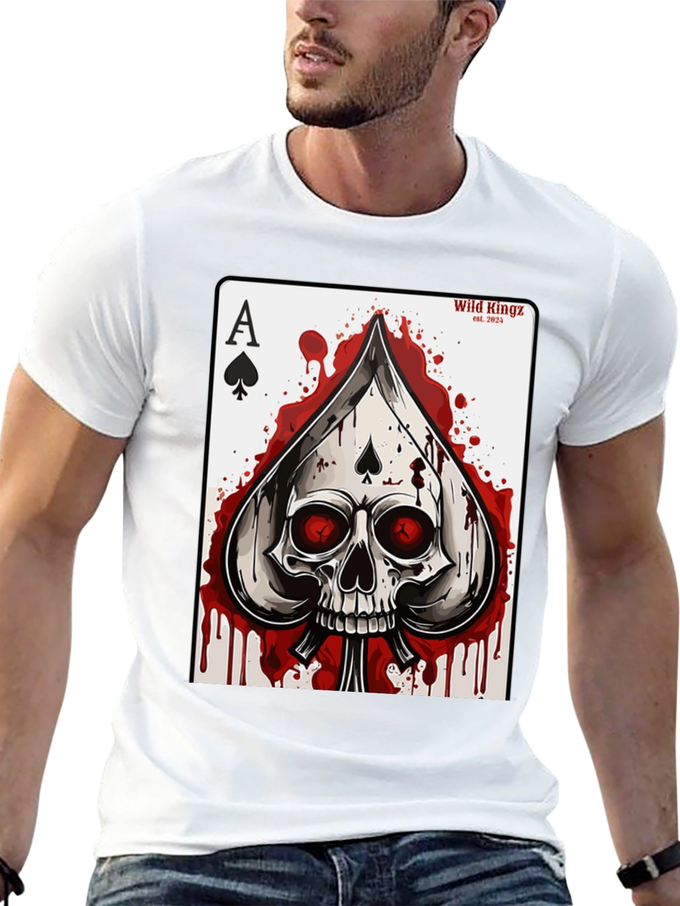 Ace of Spades Skull Graphic T-Shirt - Wild Kingz