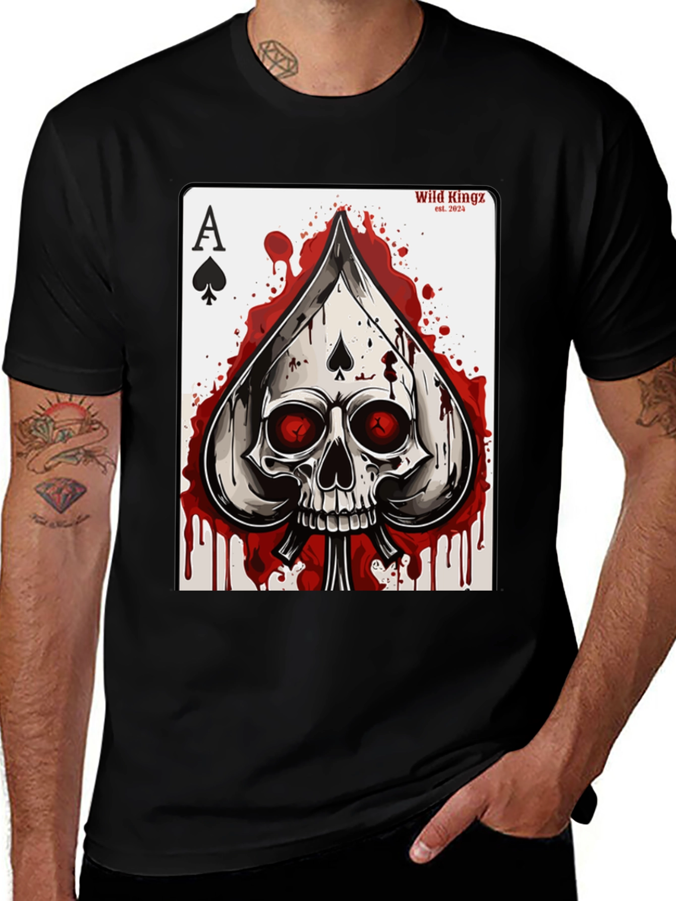 Ace of Spades Skull Graphic T-Shirt - Wild Kingz