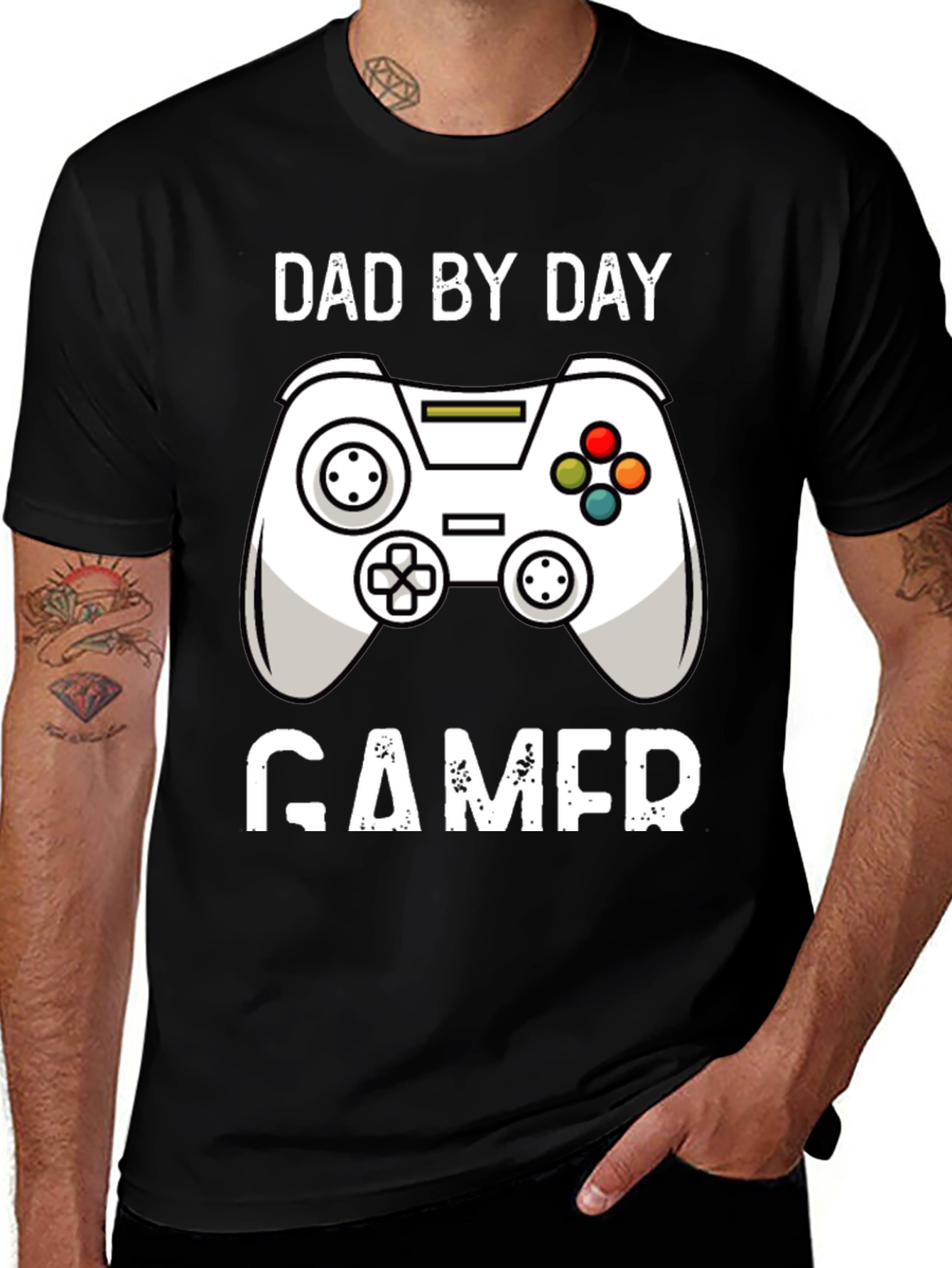 Dad By Day Gamer Black T-Shirt