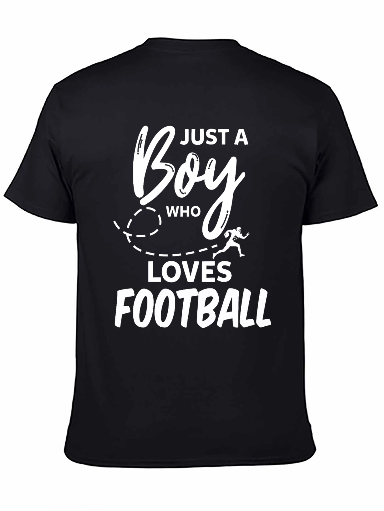 Just a Boy Who Loves Football Black T-Shirt
