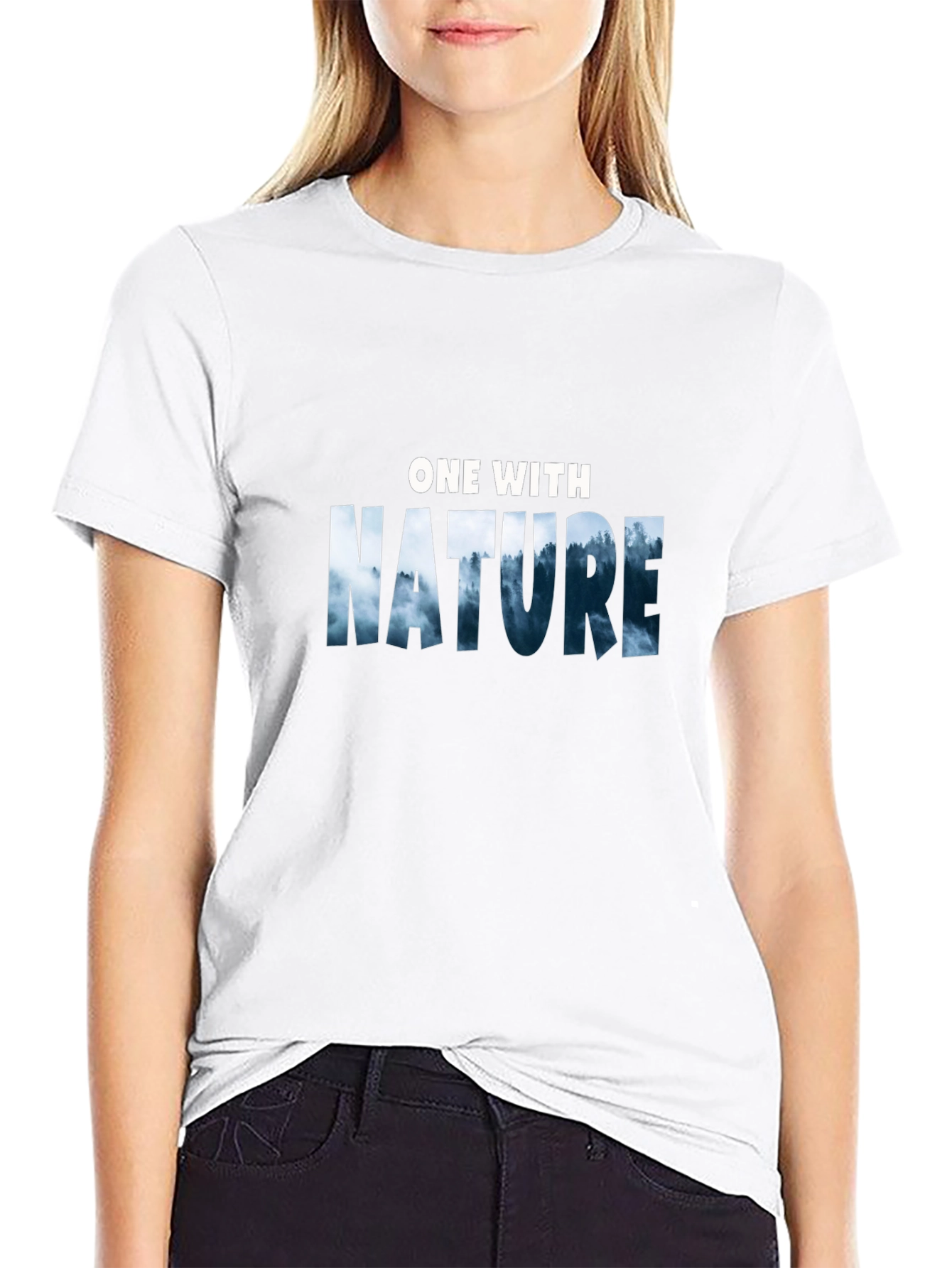Nature Graphic Tee -  One with Nature Black T-Shirt