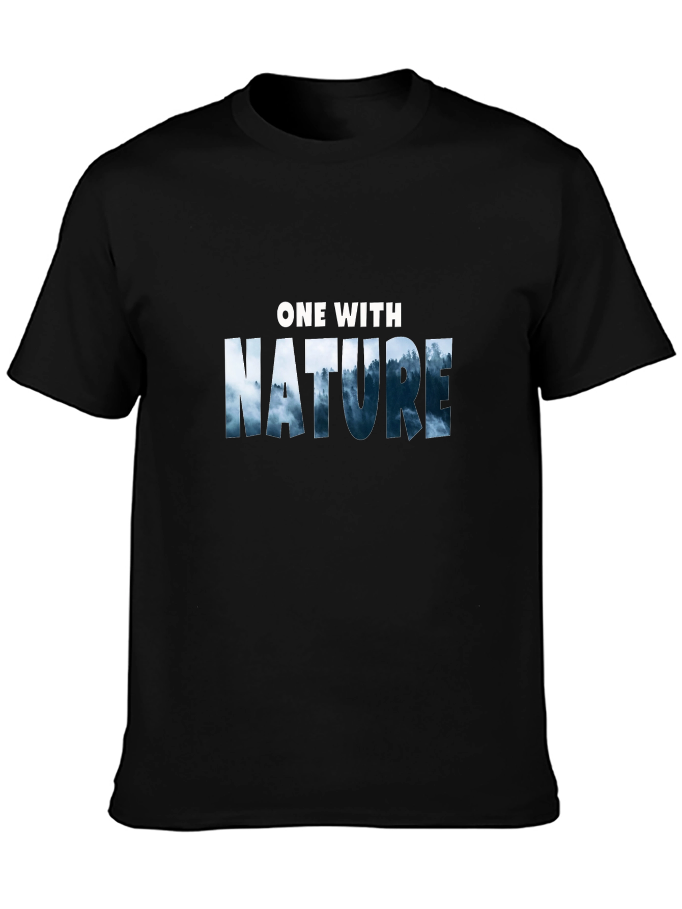 Nature Graphic Tee -  One with Nature Black T-Shirt