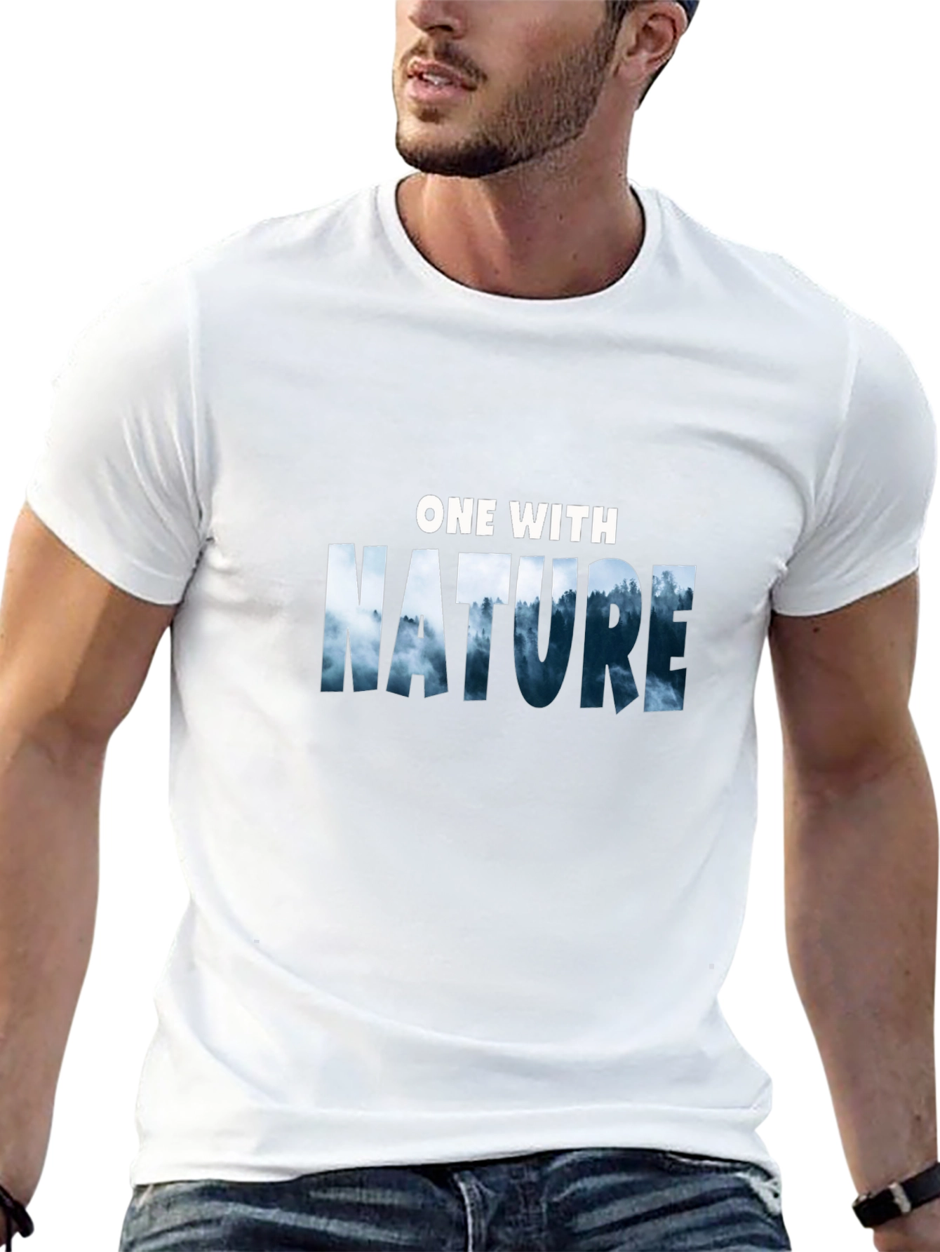 Nature Graphic Tee -  One with Nature Black T-Shirt