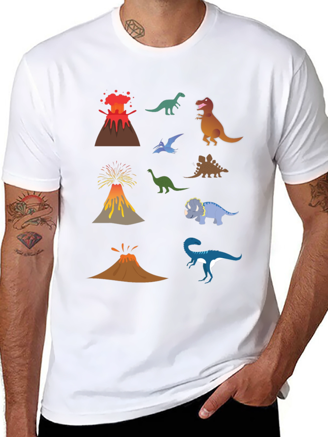 Dino Volcano T-Shirt - Prehistoric Fun!