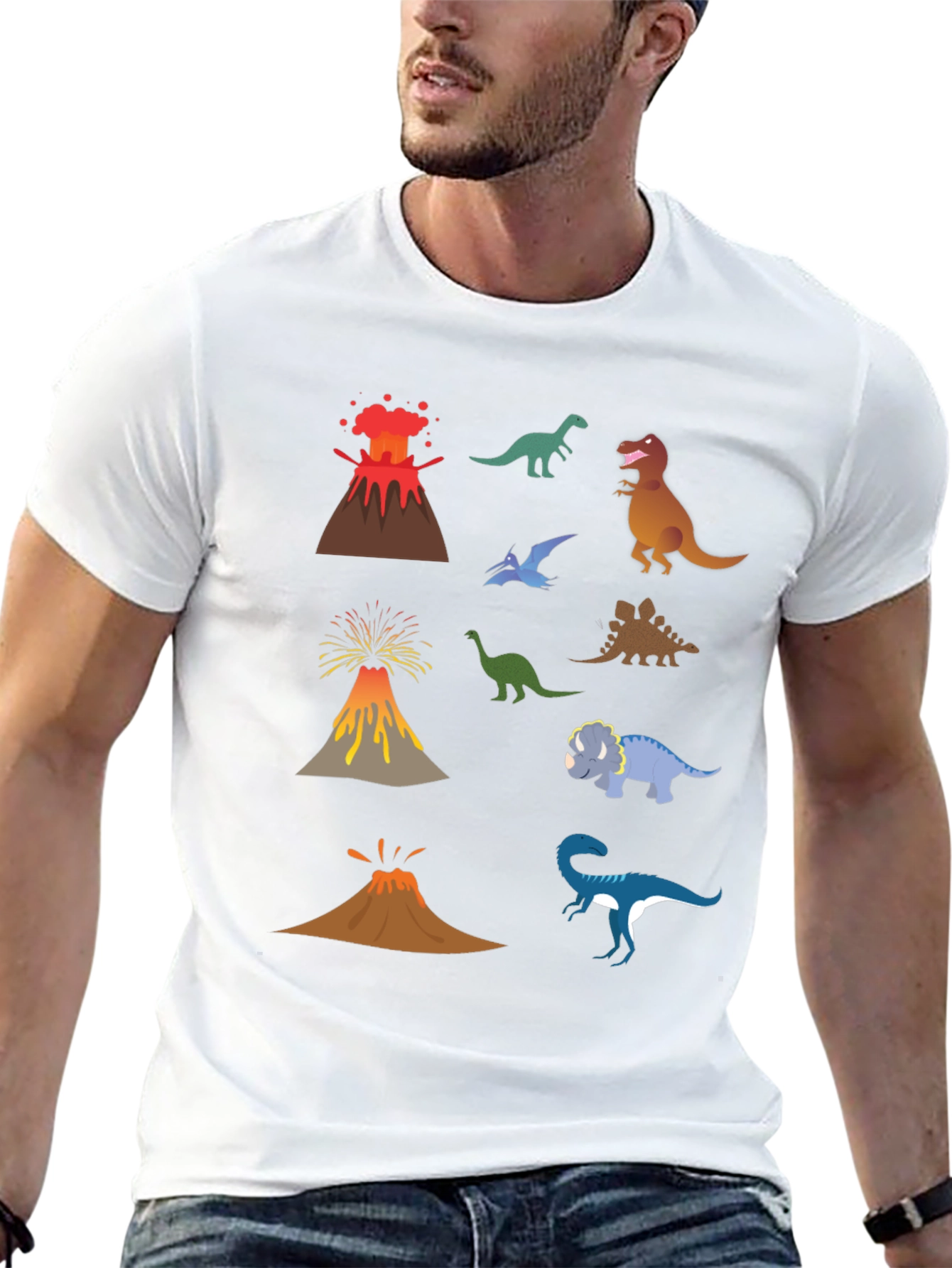 Dino Volcano T-Shirt - Prehistoric Fun!