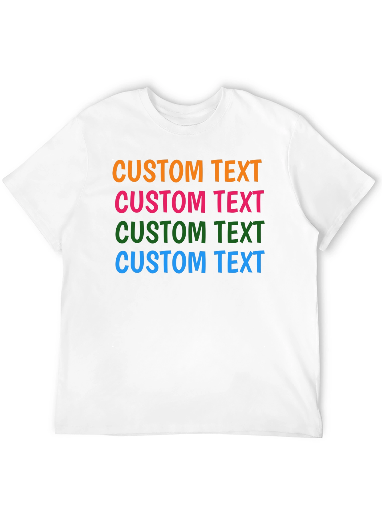 Custom Text Black Cotton T-Shirt