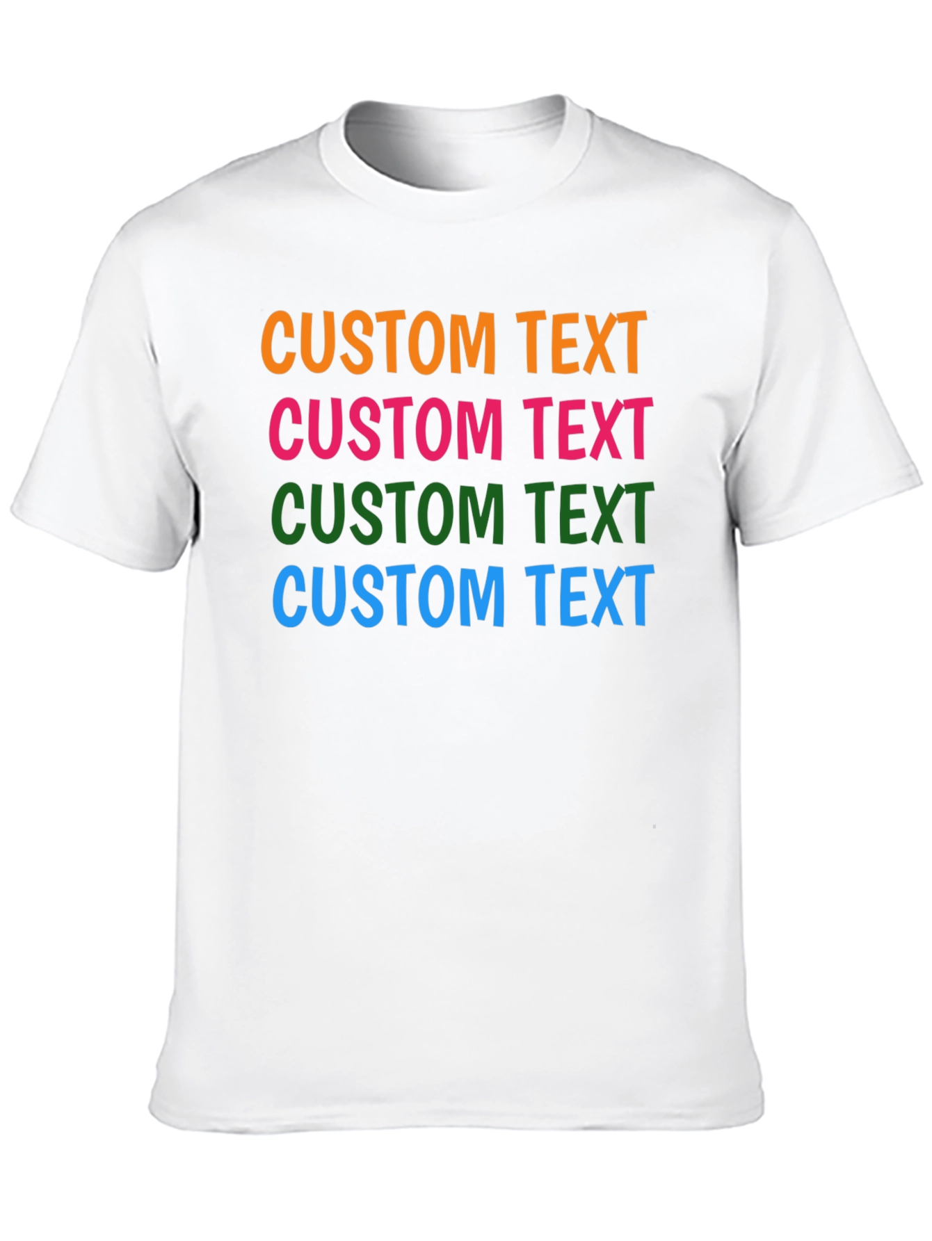 Custom Text Black Cotton T-Shirt