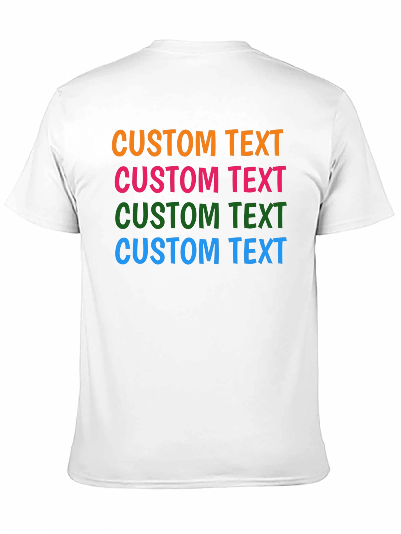 Custom Text Black Cotton T-Shirt