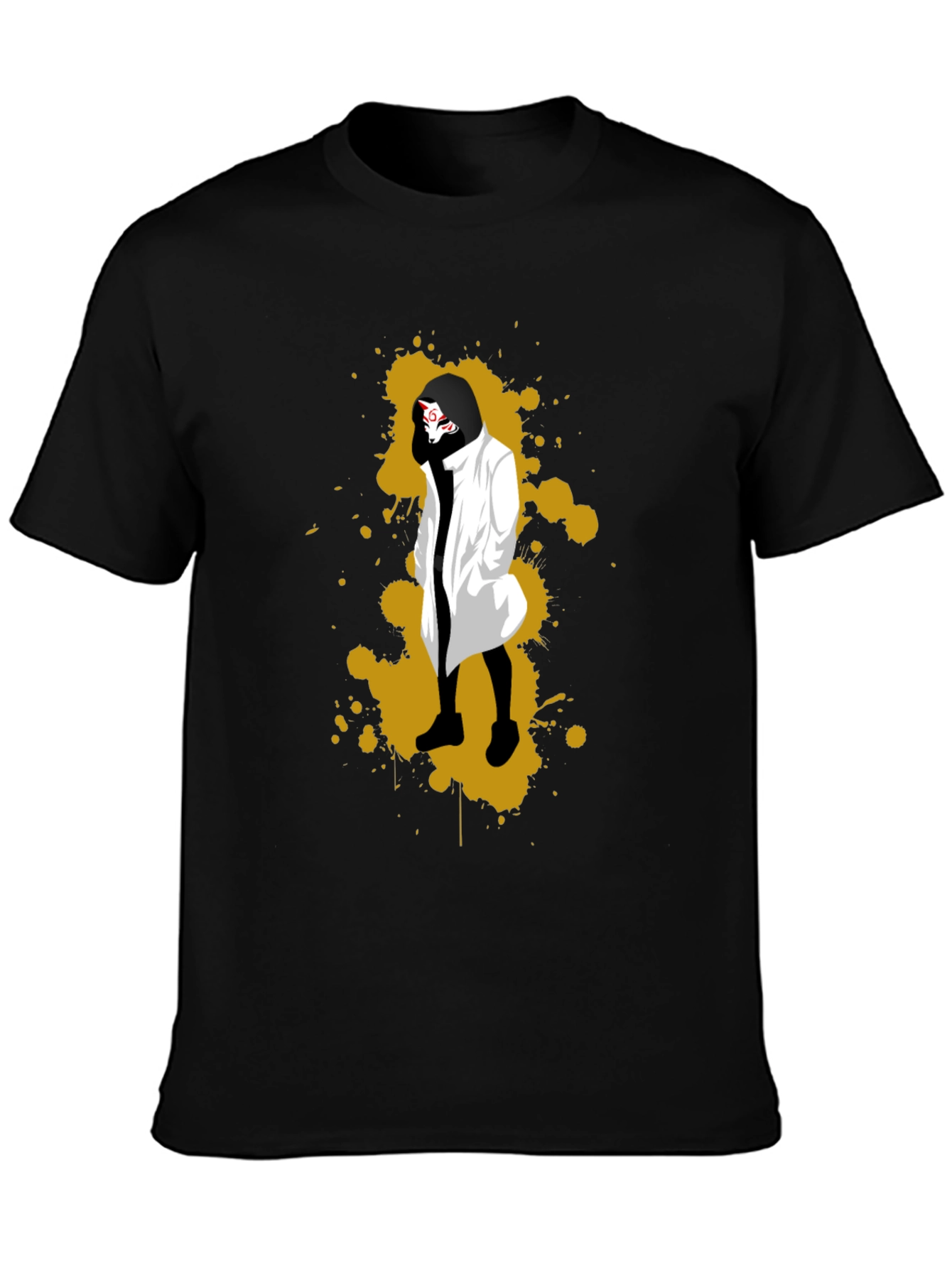 Stylish Anime Graphic Black T-Shirt