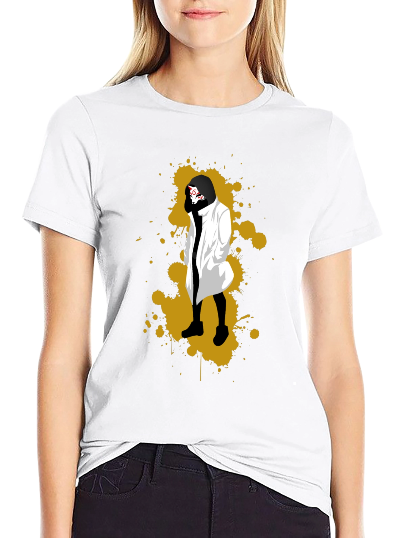 Stylish Anime Graphic Black T-Shirt