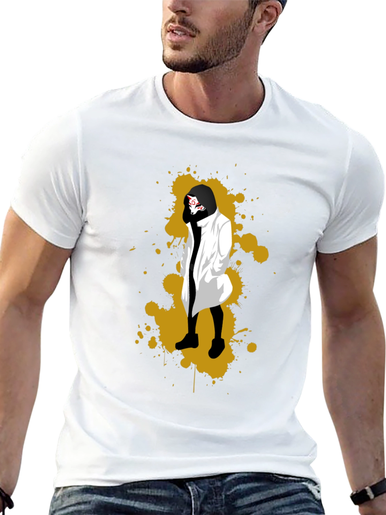 Stylish Anime Graphic Black T-Shirt