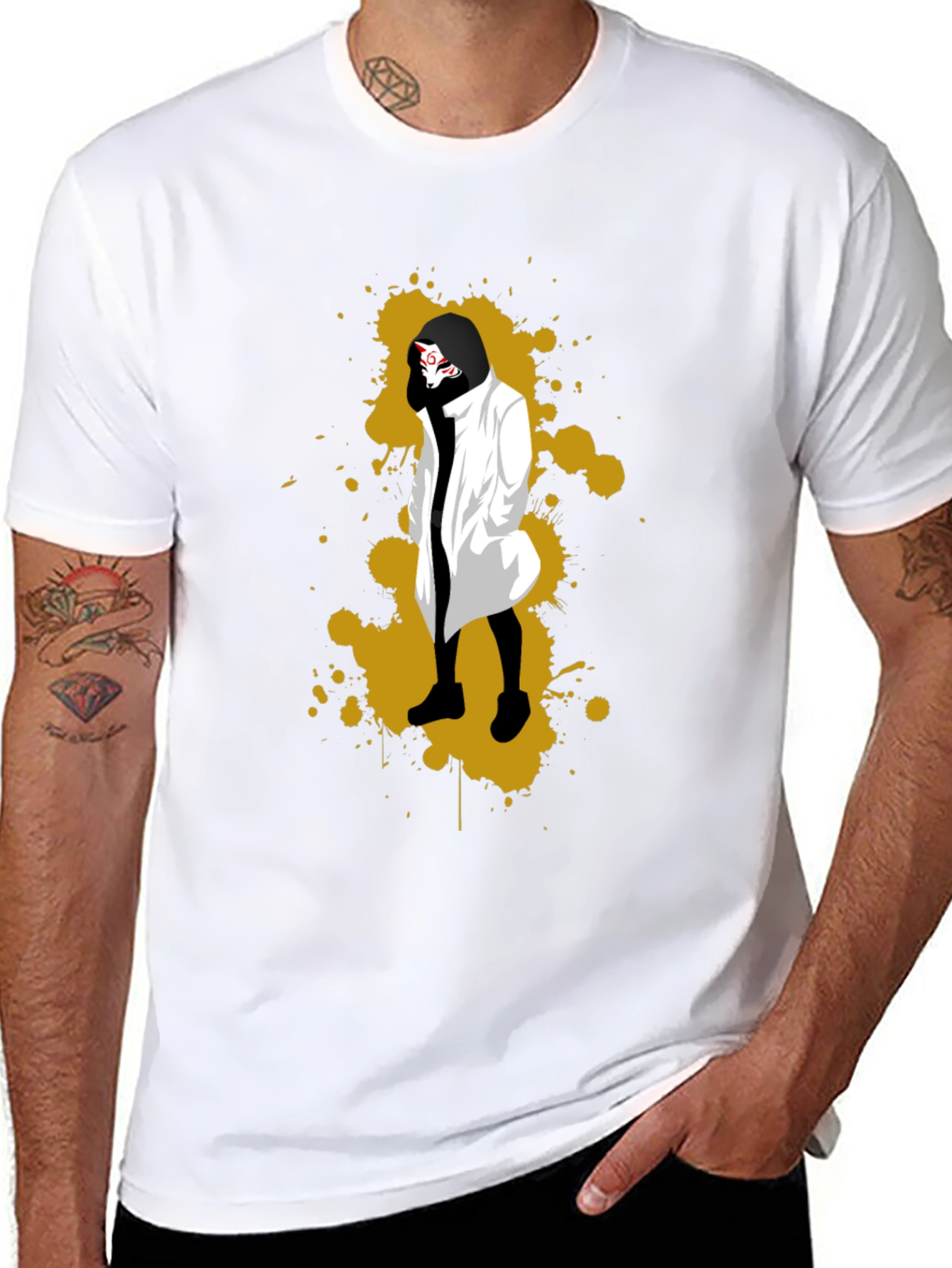 Stylish Anime Graphic Black T-Shirt