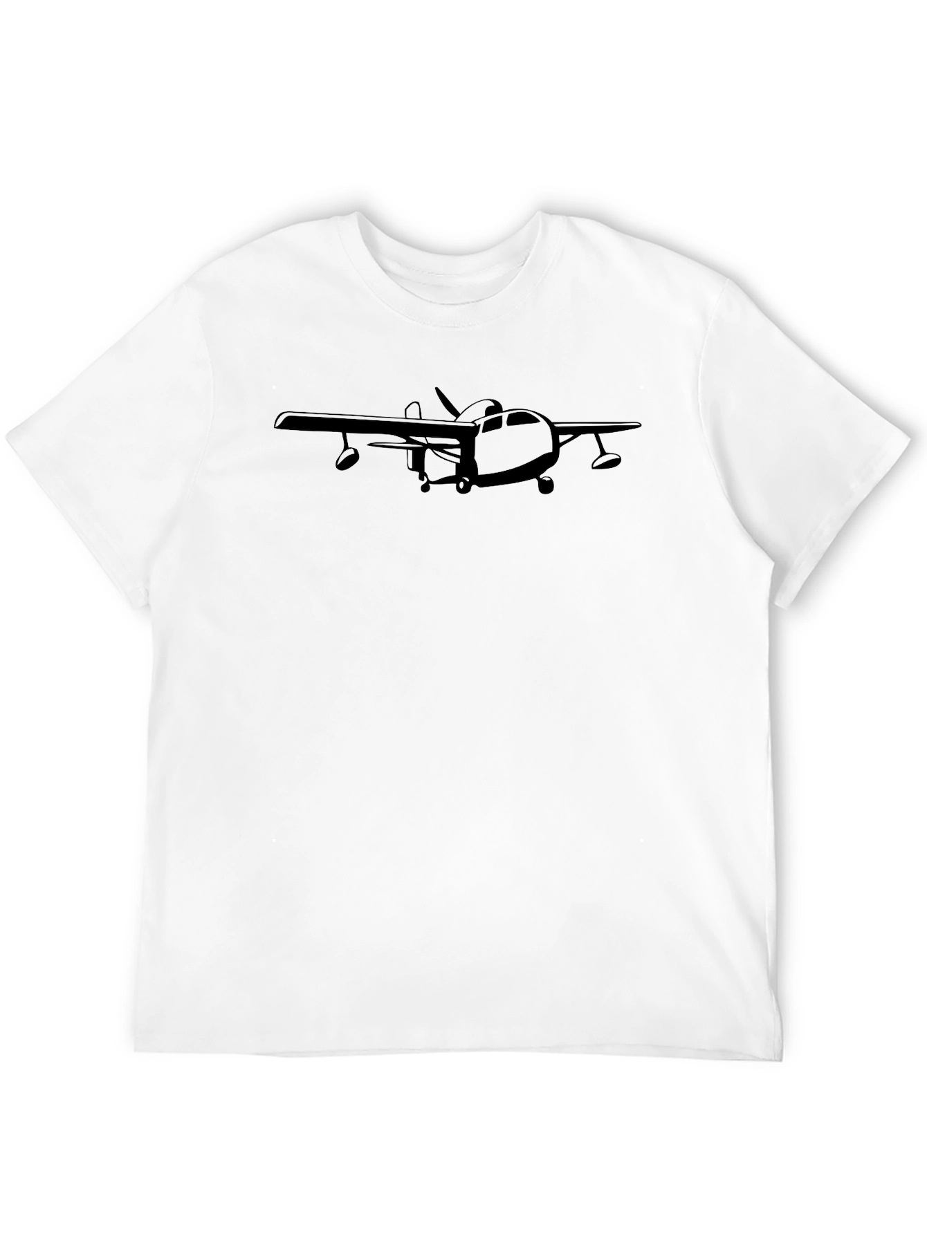 Black Airplane Graphic Tee - Aviation Enthusiast Apparel