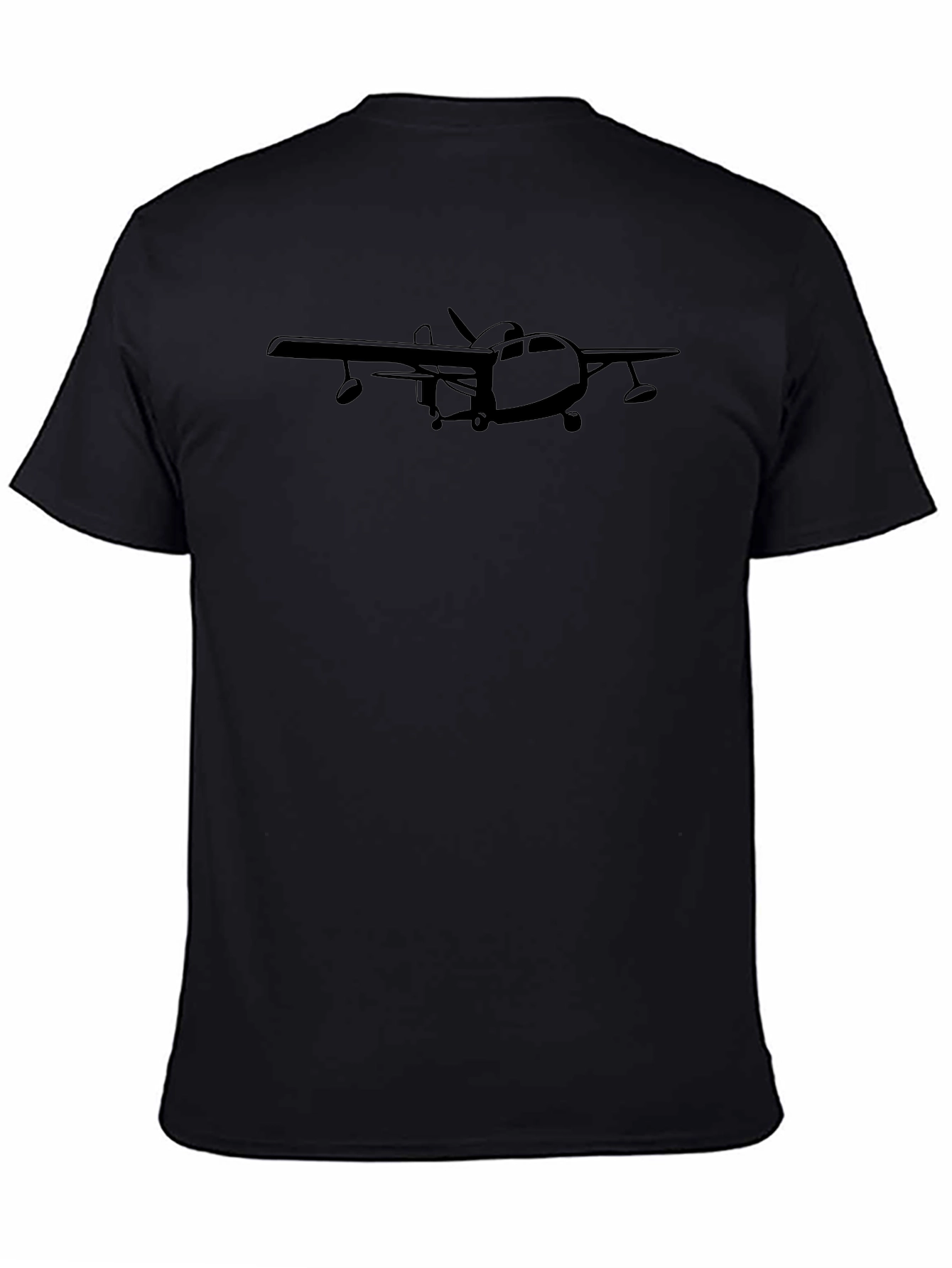 Black Airplane Graphic Tee - Aviation Enthusiast Apparel