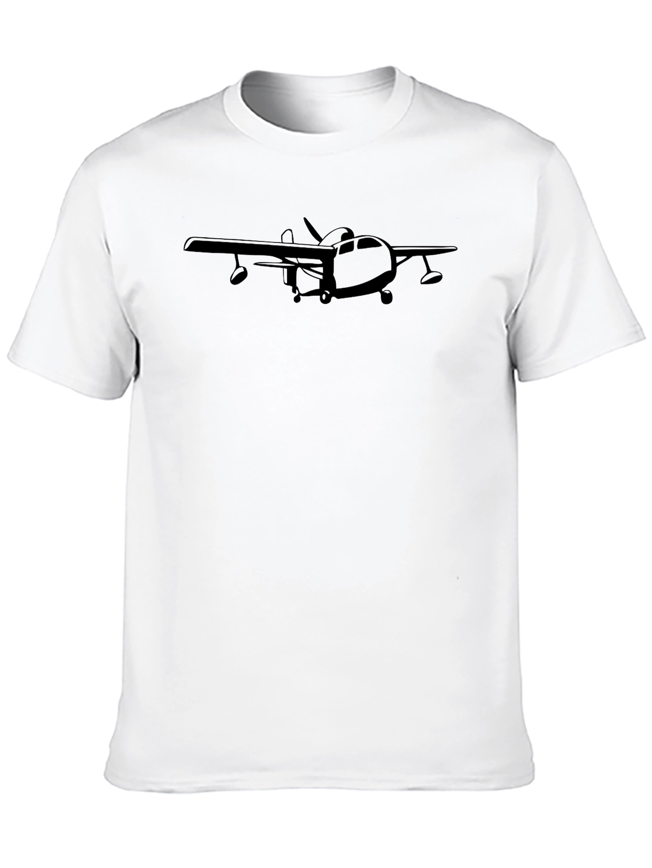 Black Airplane Graphic Tee - Aviation Enthusiast Apparel