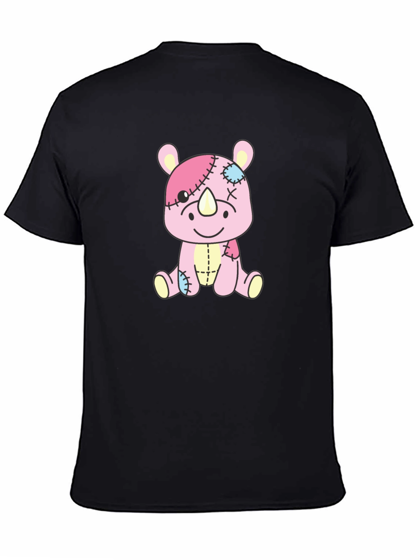 Rhino Stuffed Animal Patchwork Graphic Tee