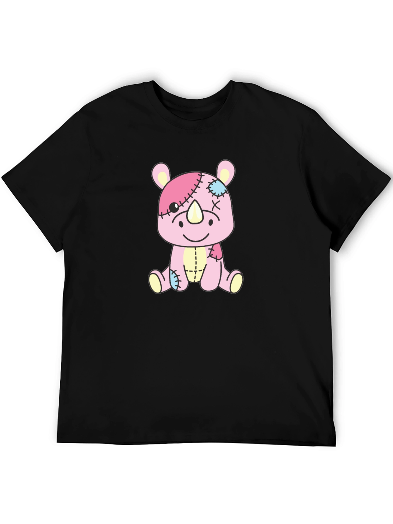 Rhino Stuffed Animal Patchwork Graphic Tee