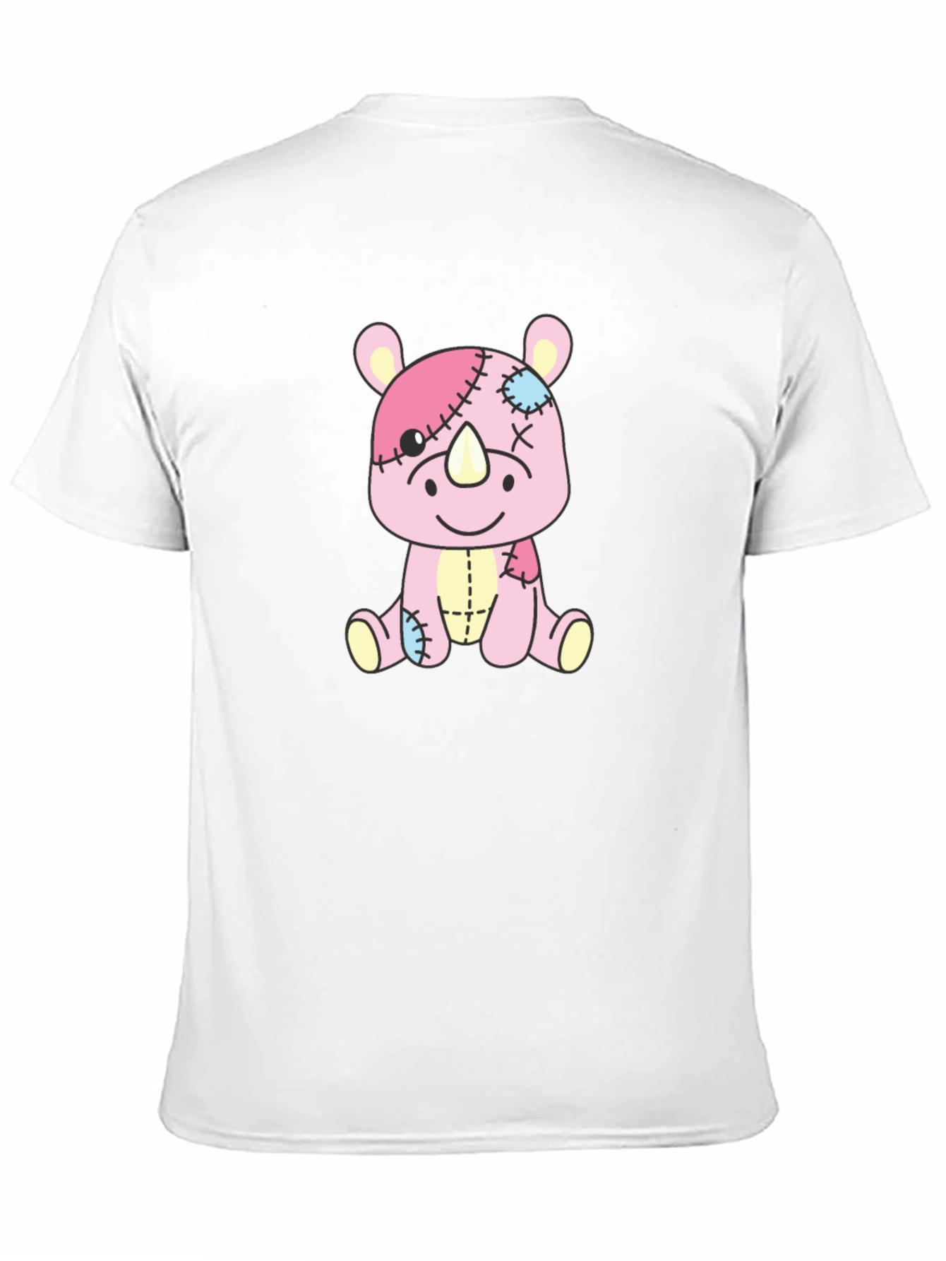 Rhino Stuffed Animal Patchwork Graphic Tee