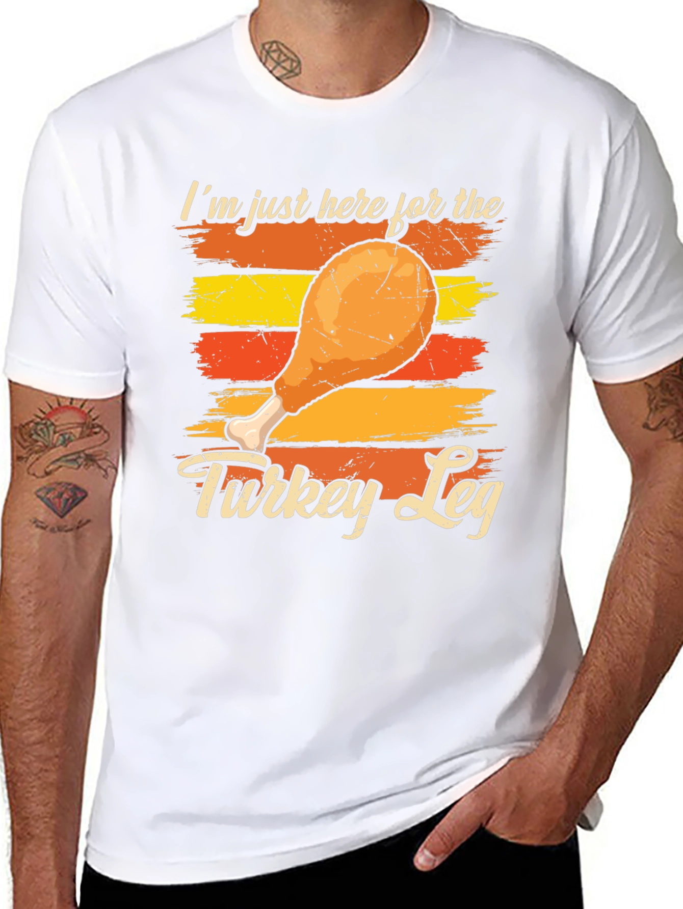 Turkey Leg Graphic T-Shirt - Festive Holiday Apparel