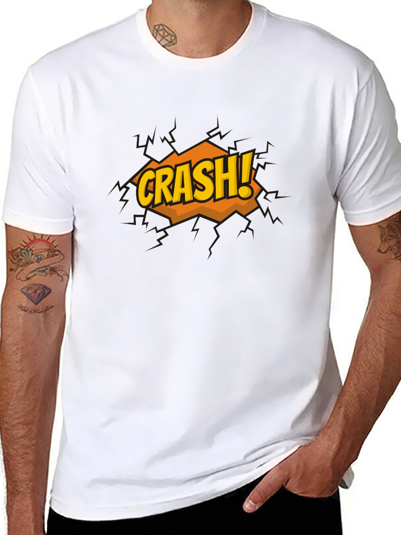 Crash Graphic Print Black T-Shirt