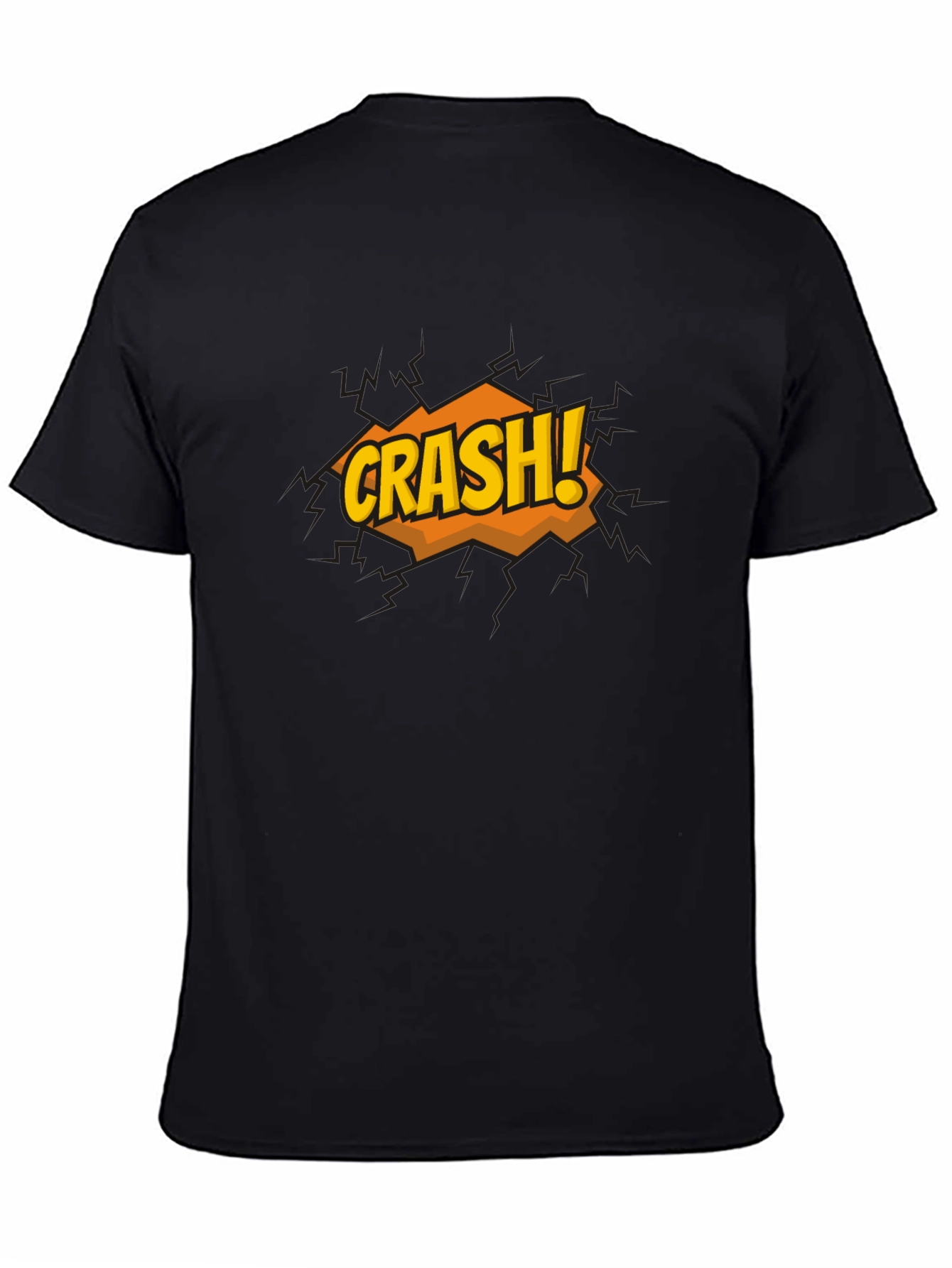 Crash Graphic Print Black T-Shirt