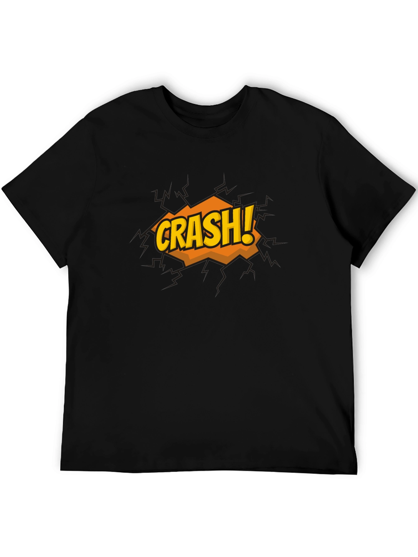 Crash Graphic Print Black T-Shirt