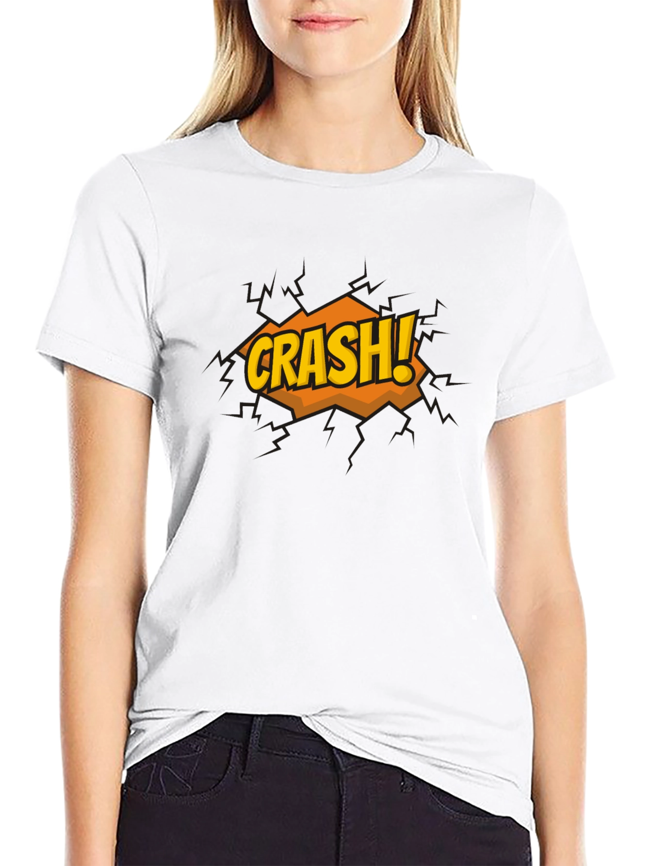 Crash Graphic Print Black T-Shirt