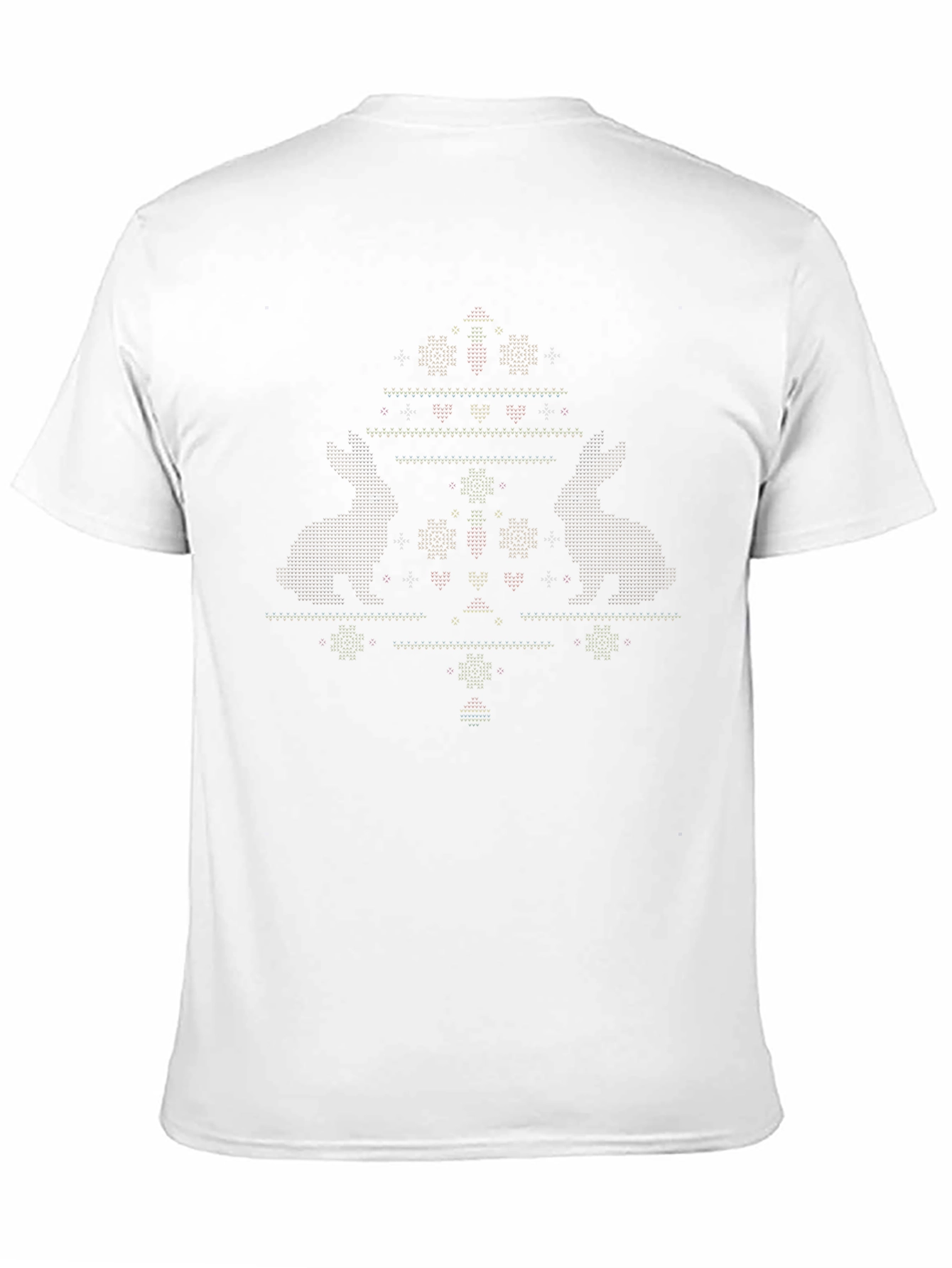 Novelty Christmas Tree Pattern Black T-Shirt