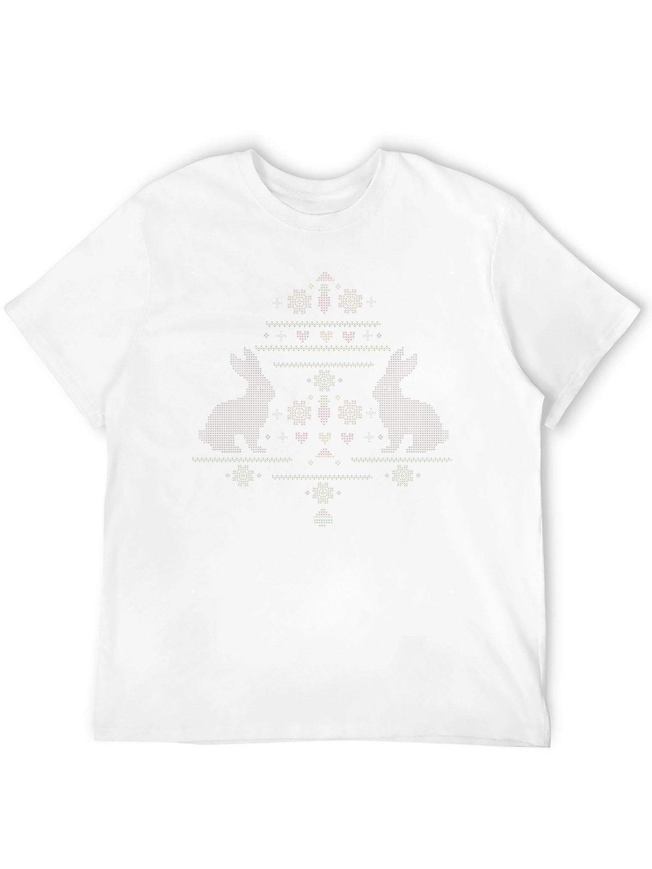 Novelty Christmas Tree Pattern Black T-Shirt