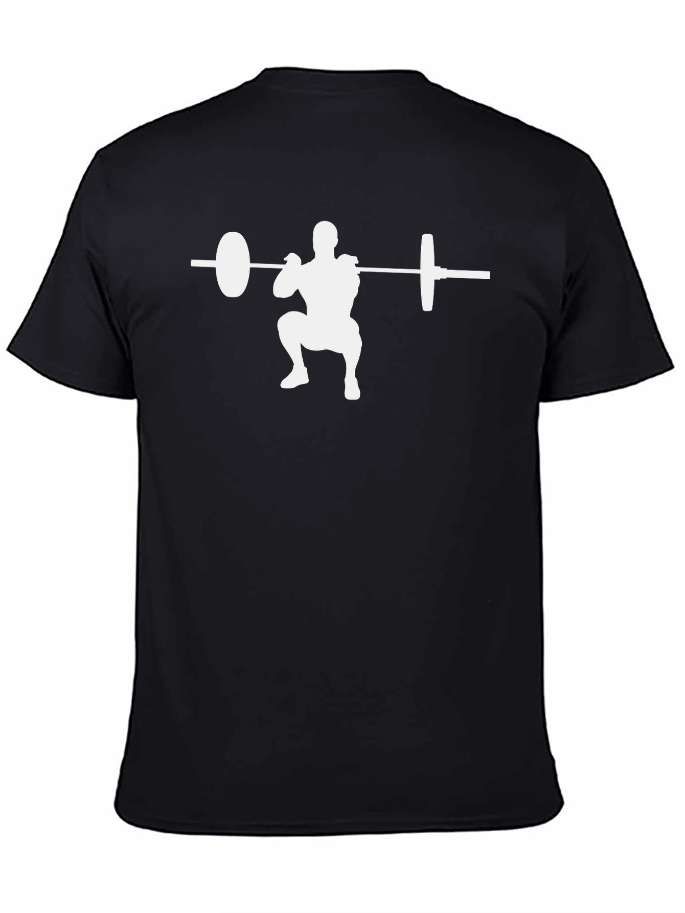 Weightlifting Squat Graphic Tee - Black Cotton