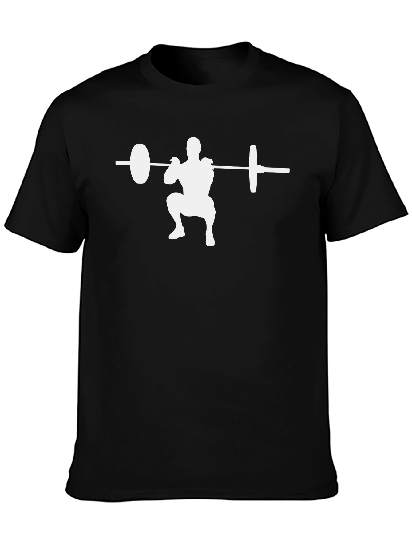 Weightlifting Squat Graphic Tee - Black Cotton