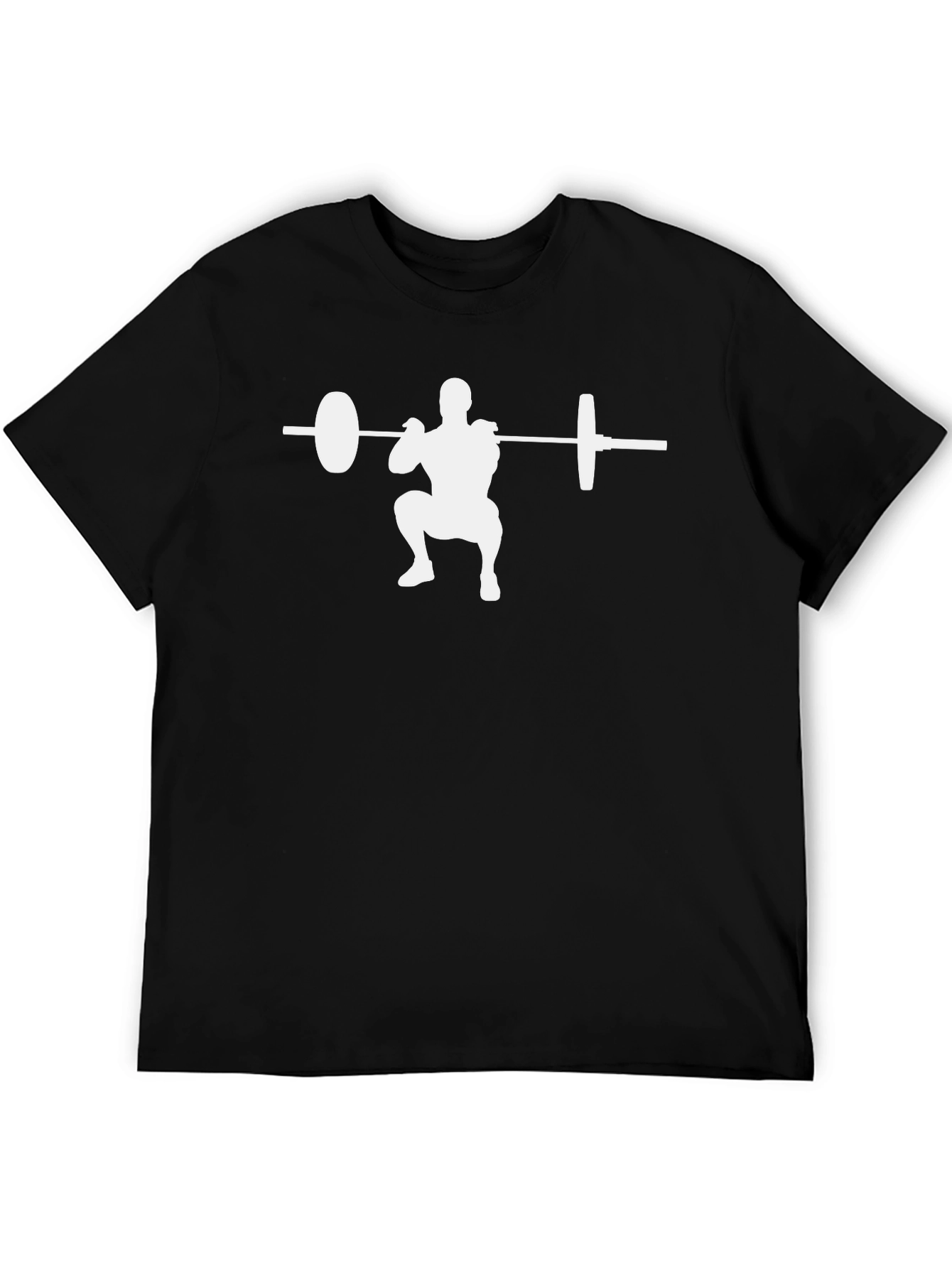 Weightlifting Squat Graphic Tee - Black Cotton