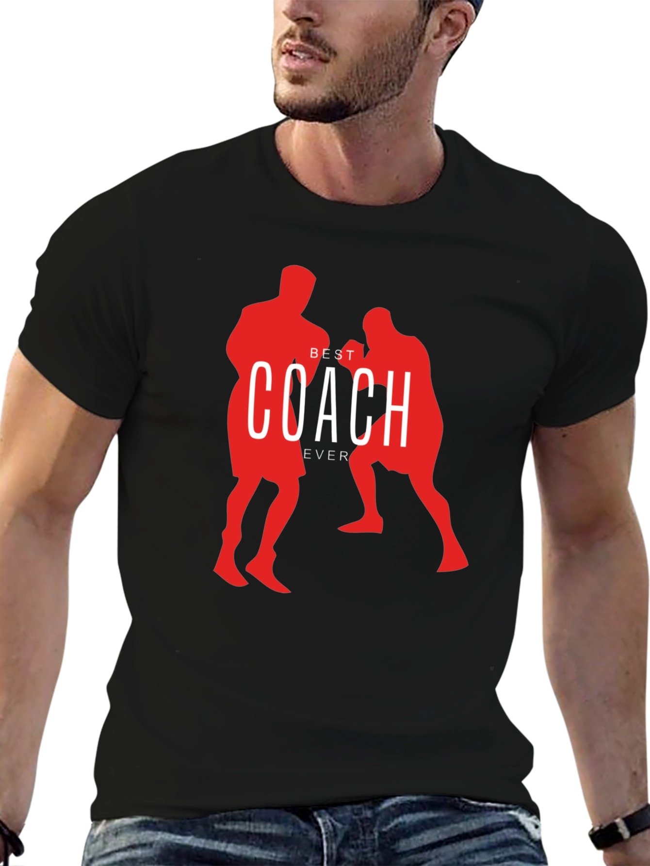 Best Coach Ever Black Graphic T-Shirt